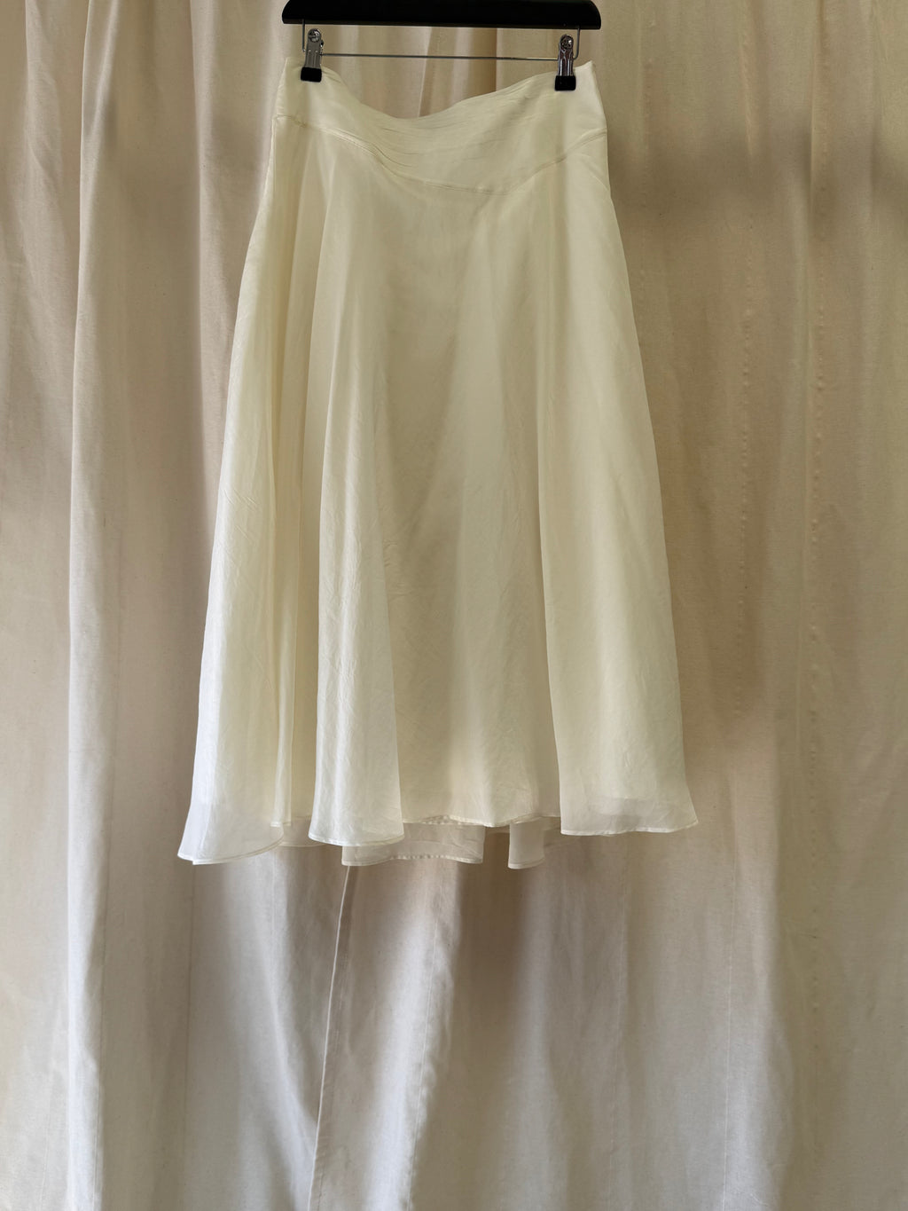 Massimo Dutti White Flowing Skirt