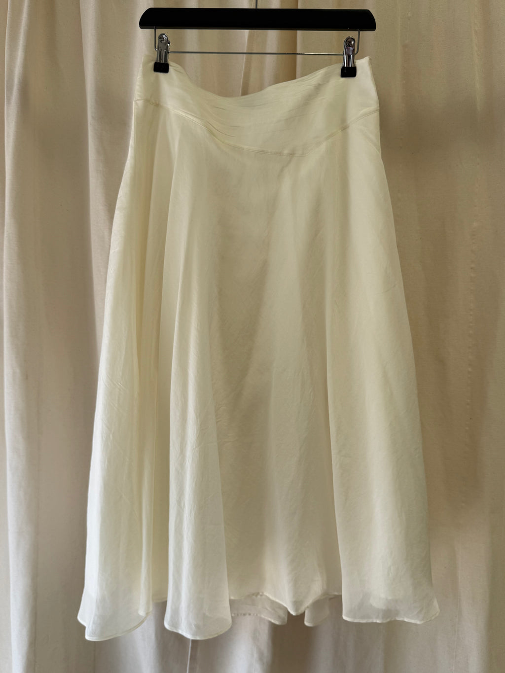 Massimo Dutti White Flowing Skirt