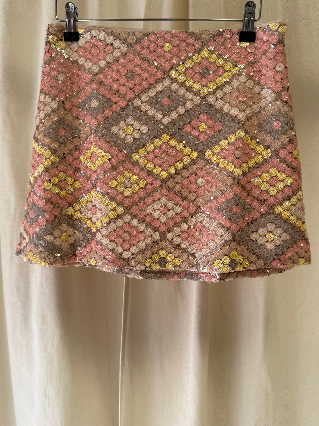 Mango Pink Sequin Mini Skirt