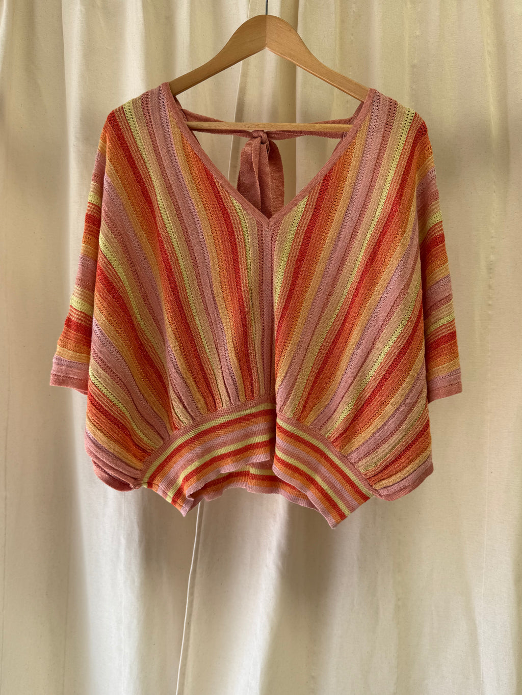 Oliver Bonas Orange Stripe Knitted Batwing Top
