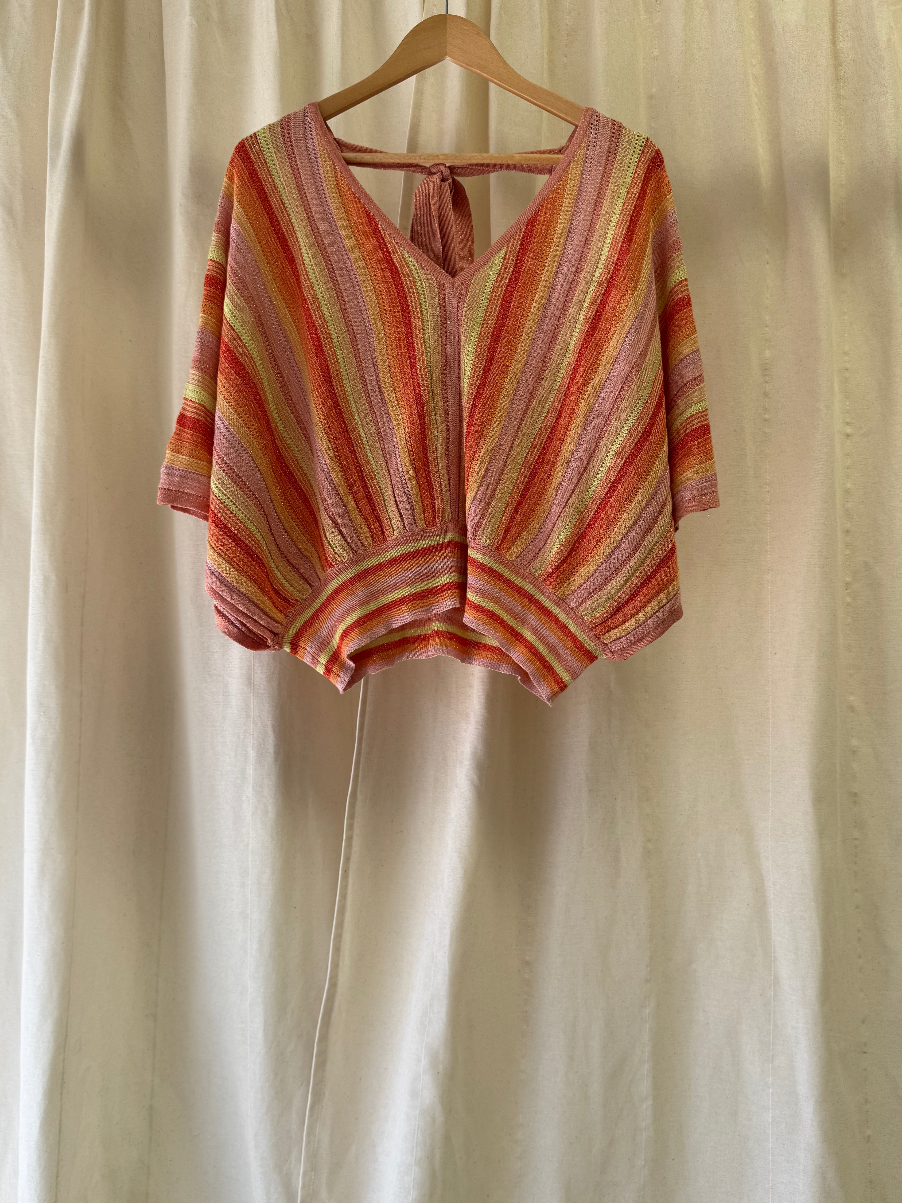 Oliver Bonas Orange Stripe Knitted Batwing Top