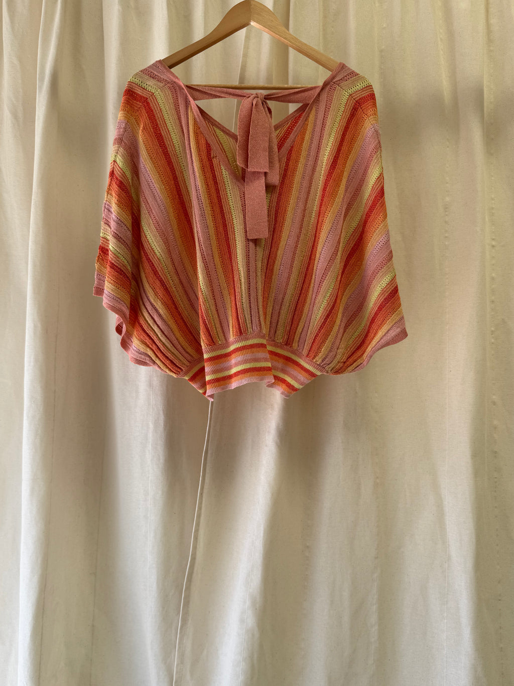 Oliver Bonas Orange Stripe Knitted Batwing Top