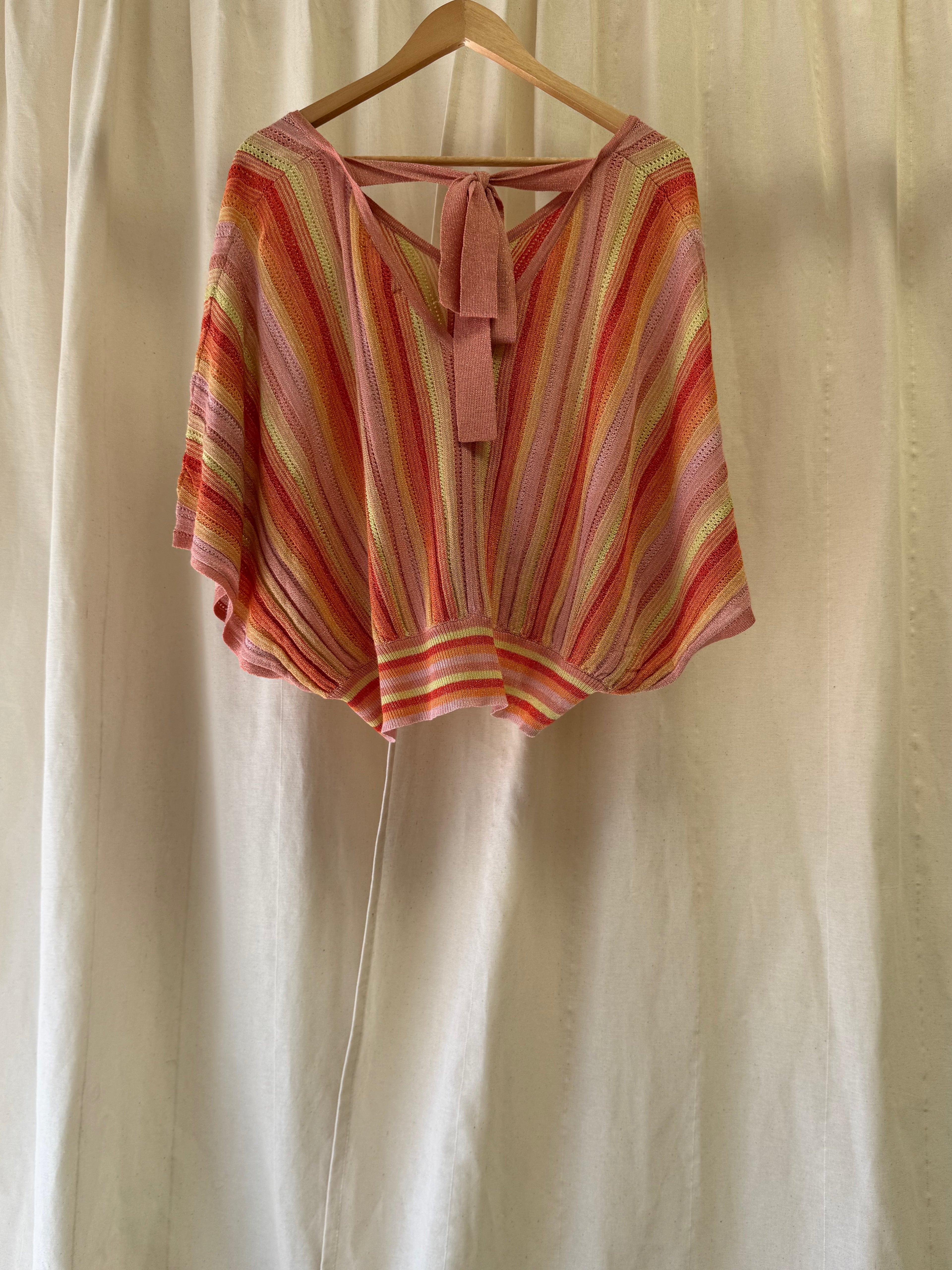 Oliver Bonas Orange Stripe Knitted Batwing Top