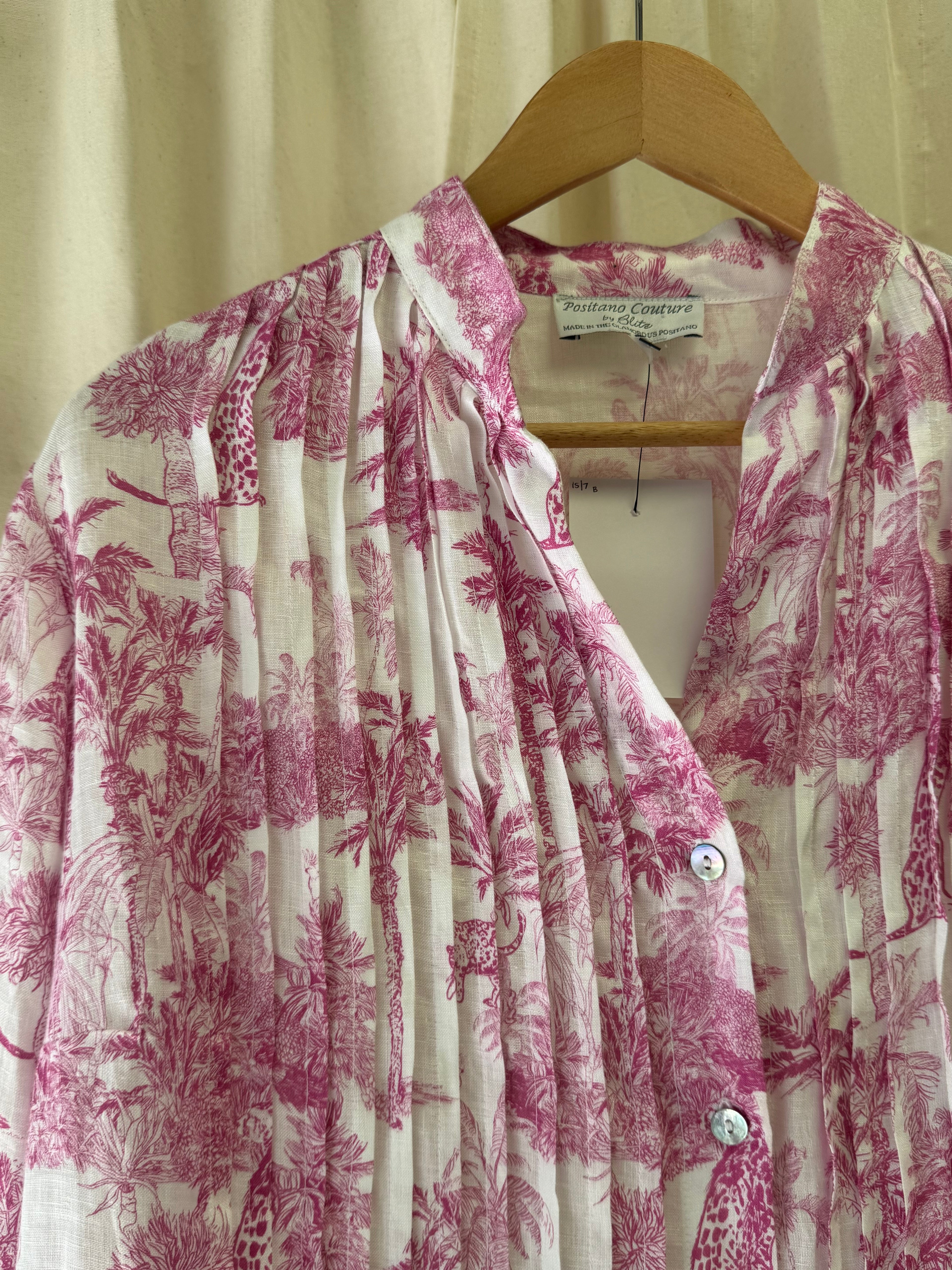 Positano Couture Pink and White Boho Style Dress