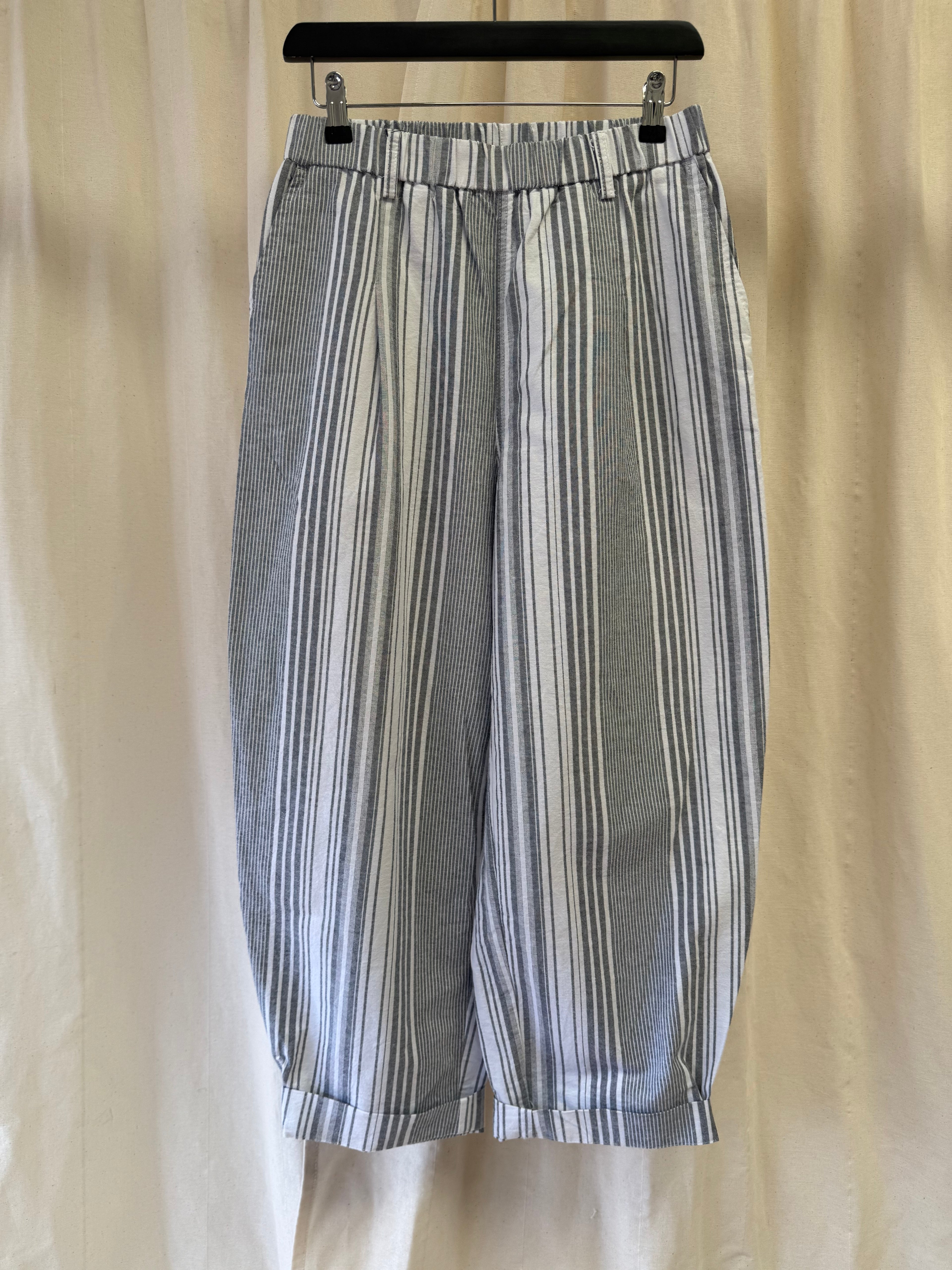 Asos Design Grey White Pinstripe Trousers