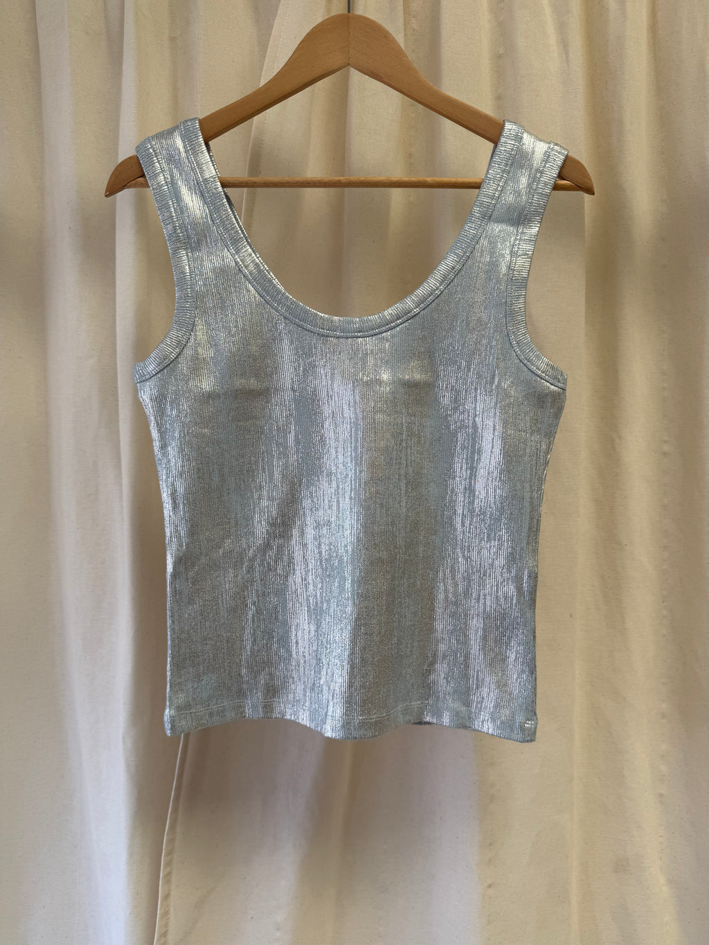 Topshop Metallic Ribbed Vest