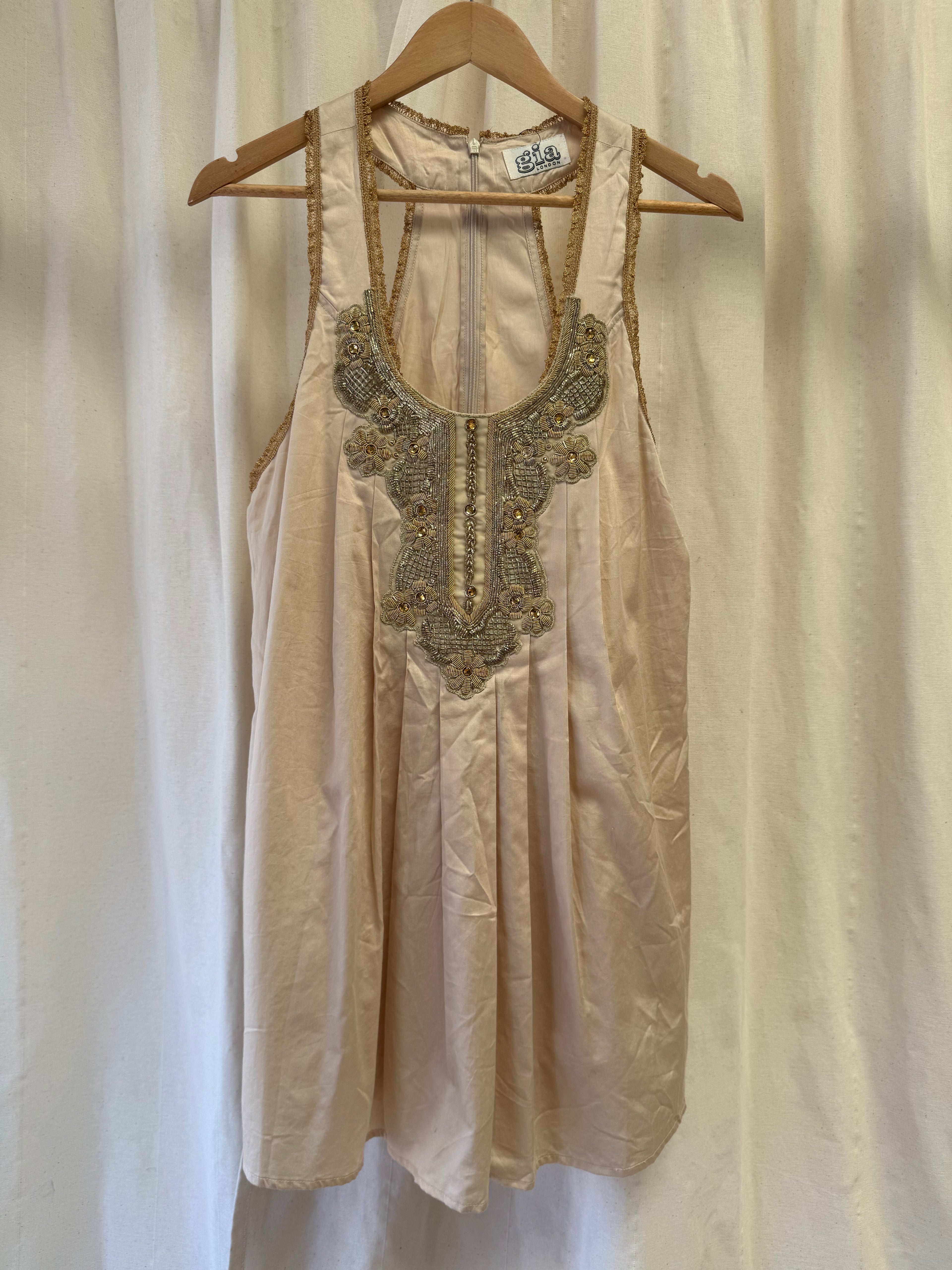 Gia London Sleeveless Embellished Top in Gold