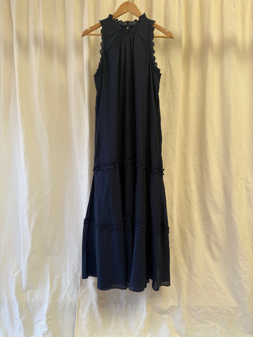 ME+EM Embroidered Maxi Dress in Navy