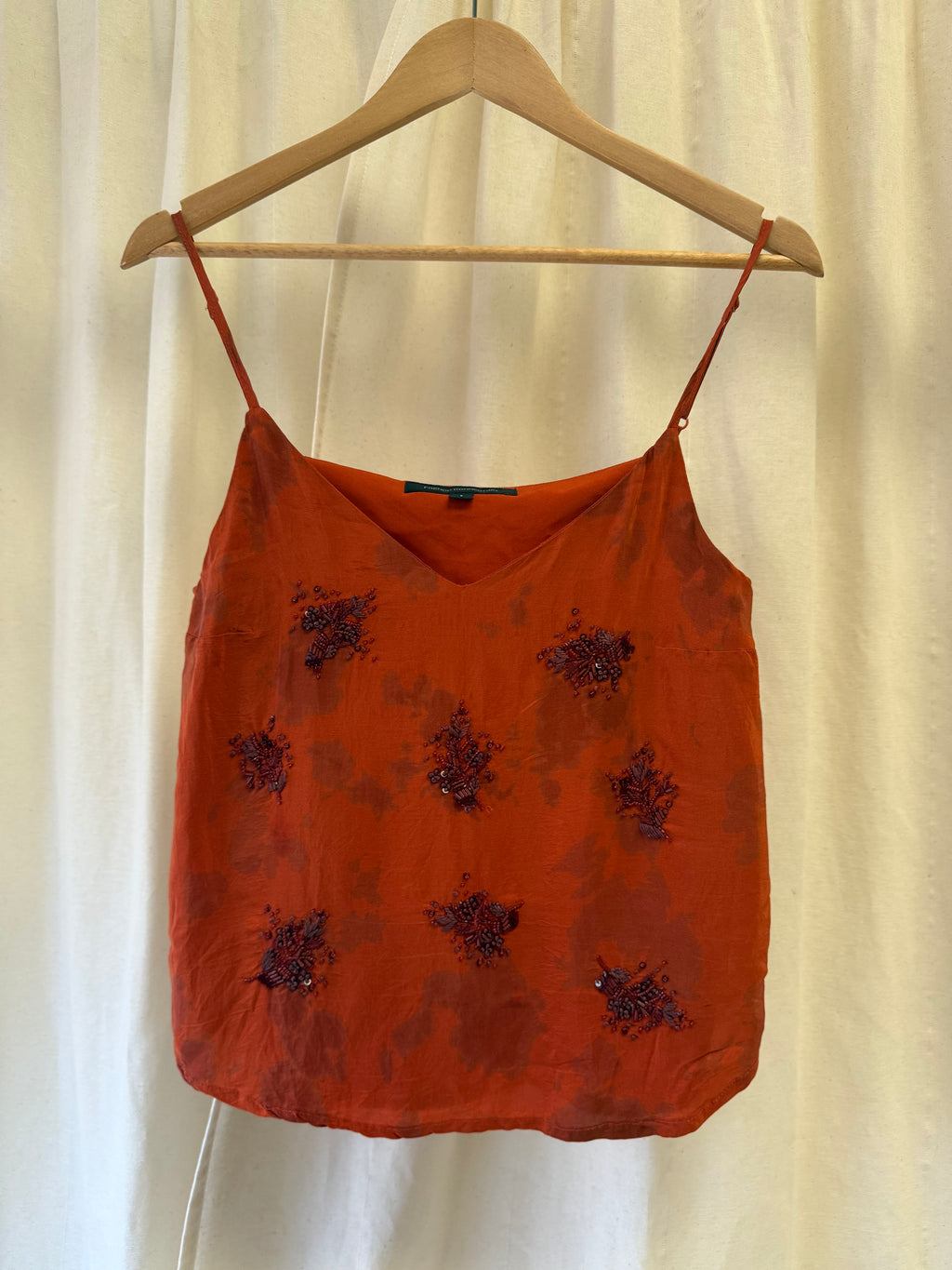 French Connection Cami Style Top with Floral Embellishments