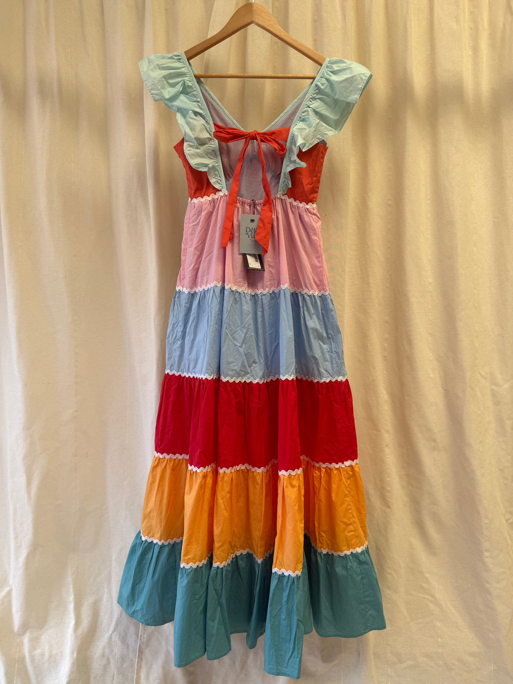 Warehouse Rainbow Tiered Maxi Dress