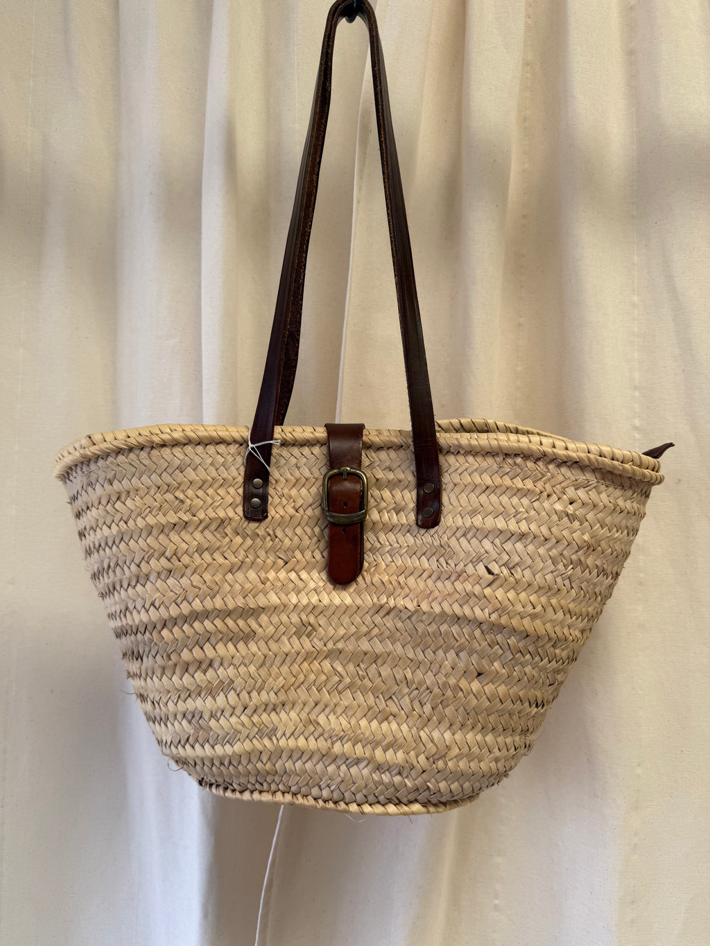 Basket Bag with Leather Strap