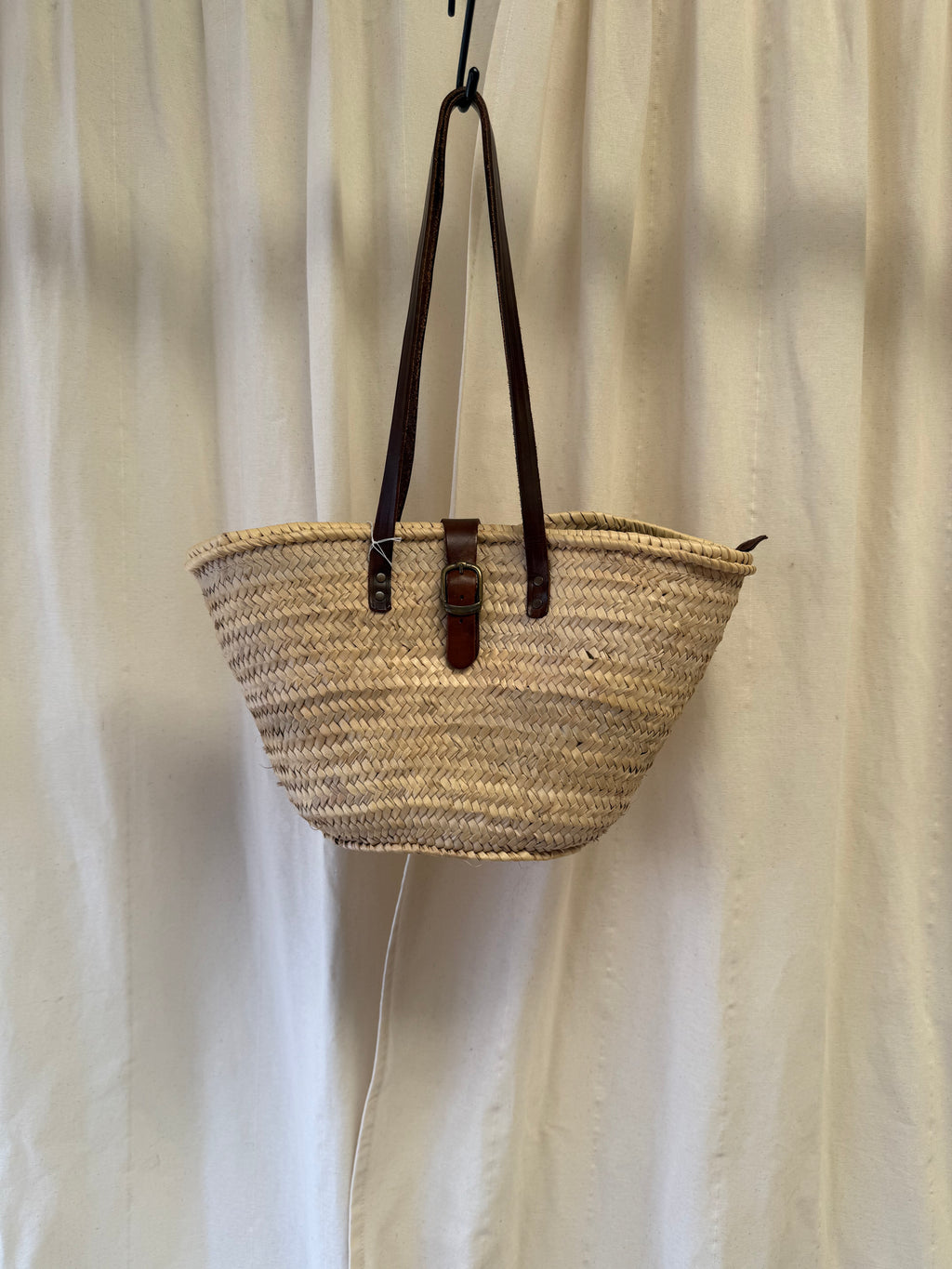 Basket Bag with Leather Strap