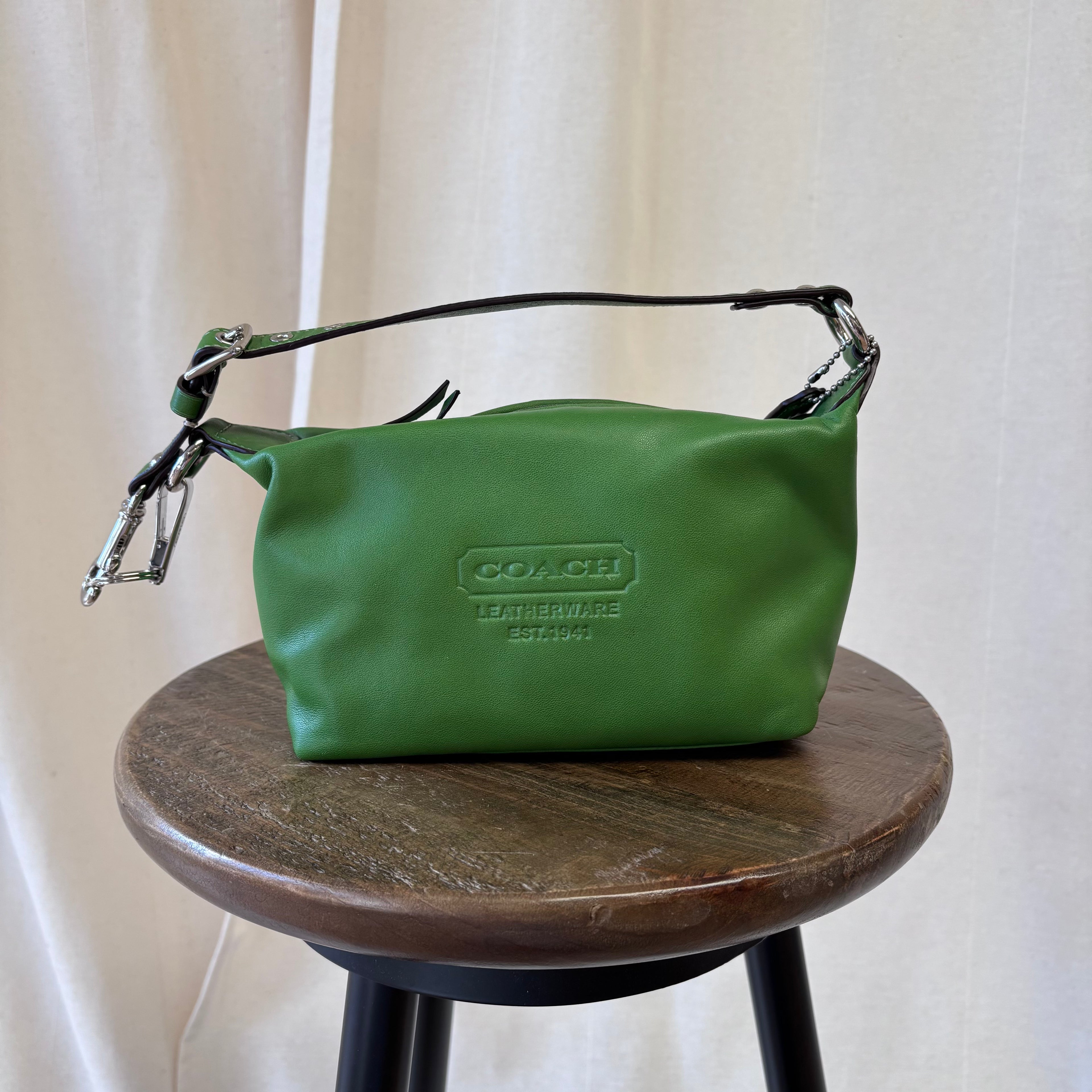 Coach leather mini bag in green