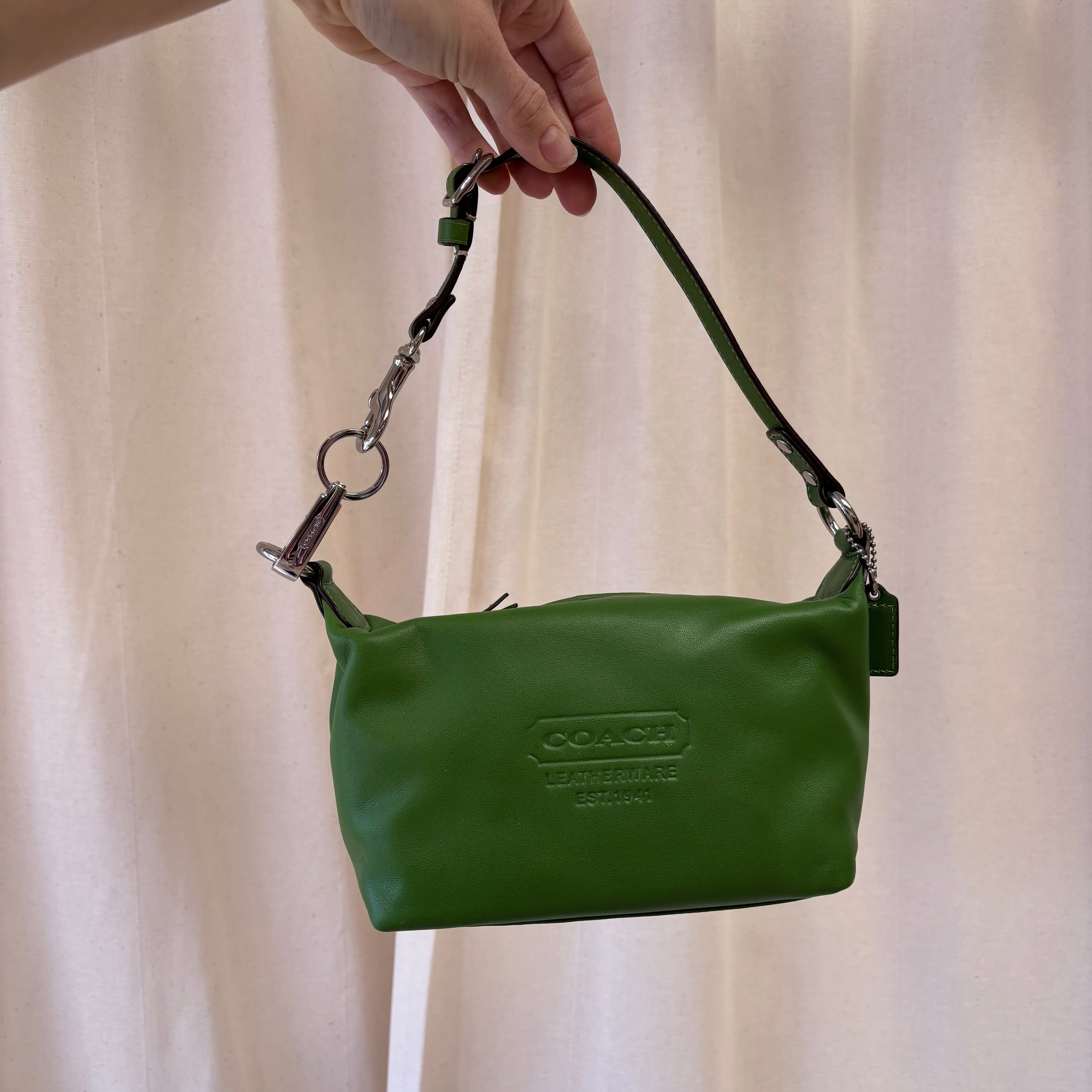 Coach leather mini bag in green