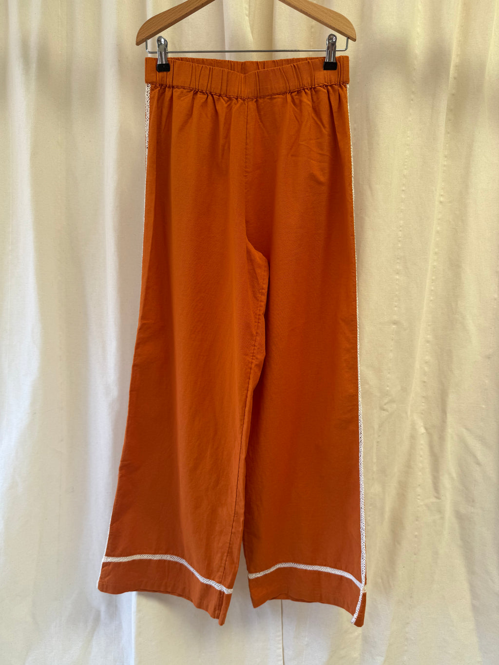 ASOS DESIGN Linen Blend Shirt & Trouser Co-ord in Orange