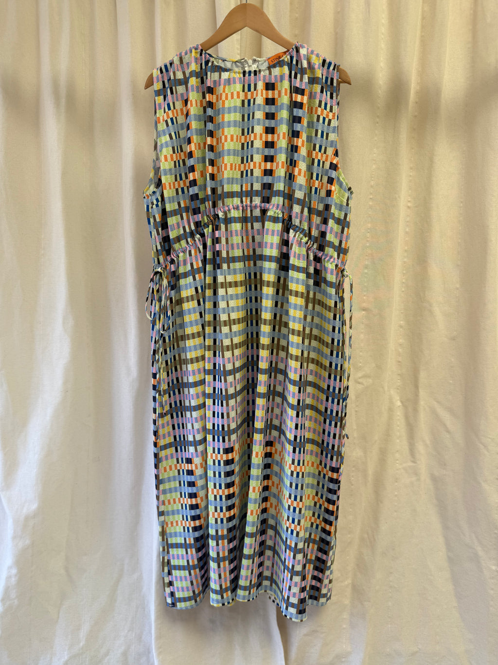 Stine Goya Rowena Checked Textured Midi Dress