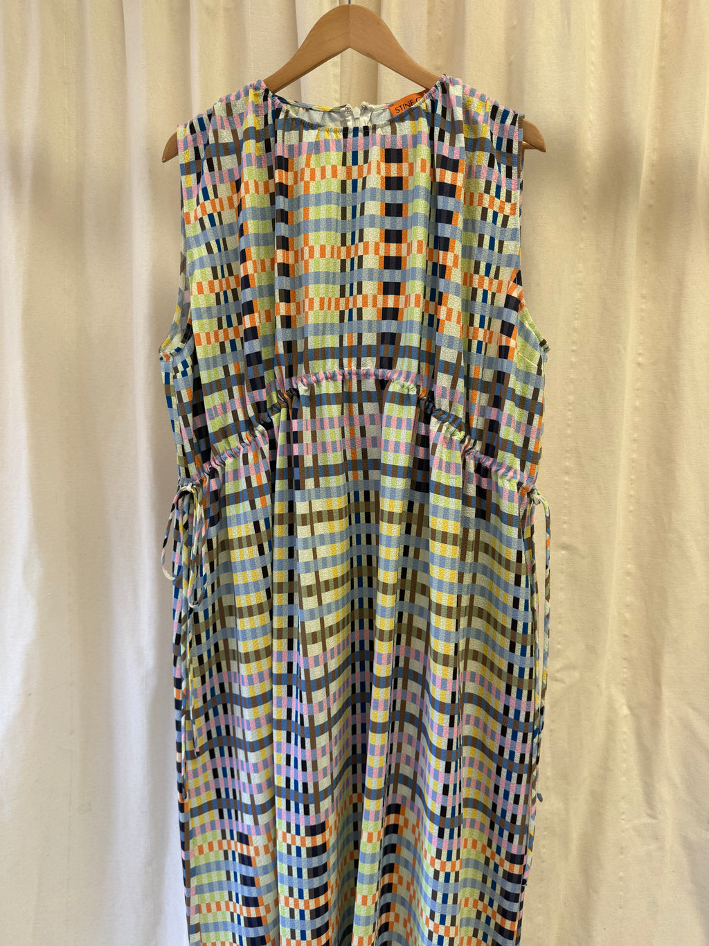 Stine Goya Rowena Checked Textured Midi Dress