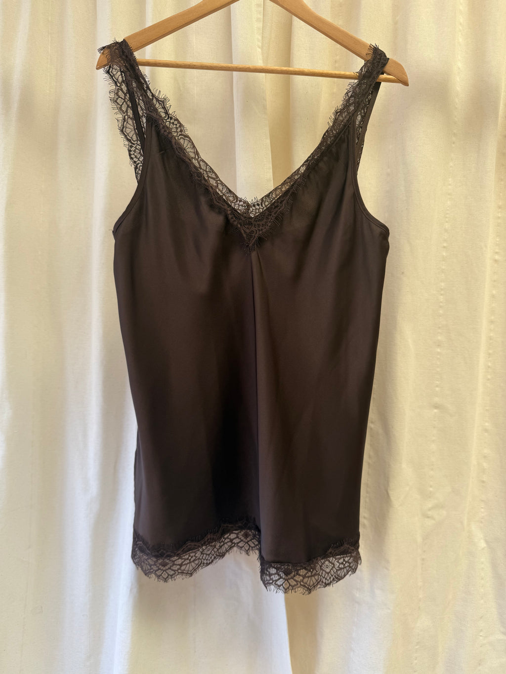 River Island Brown Longline Lace Cami Top