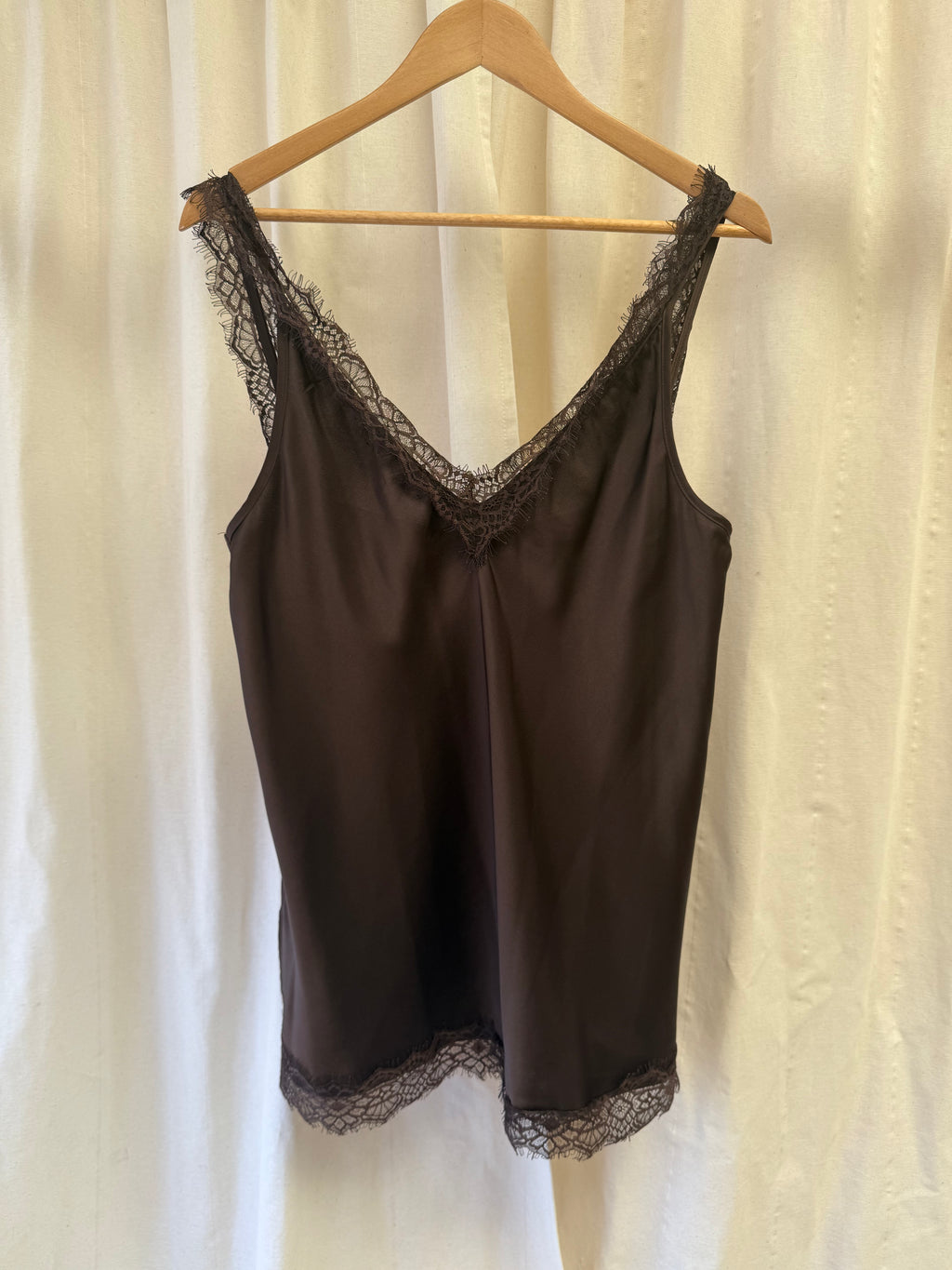 River Island Brown Longline Lace Cami Top