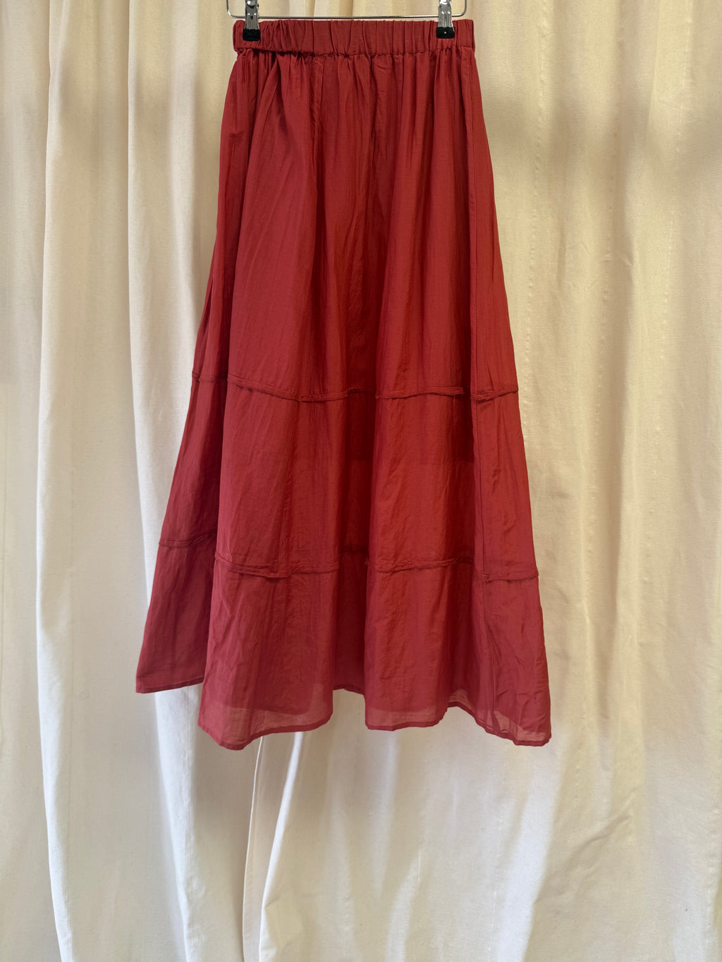 M.A.B.E Cotton Maxi Skirt in Terracotta