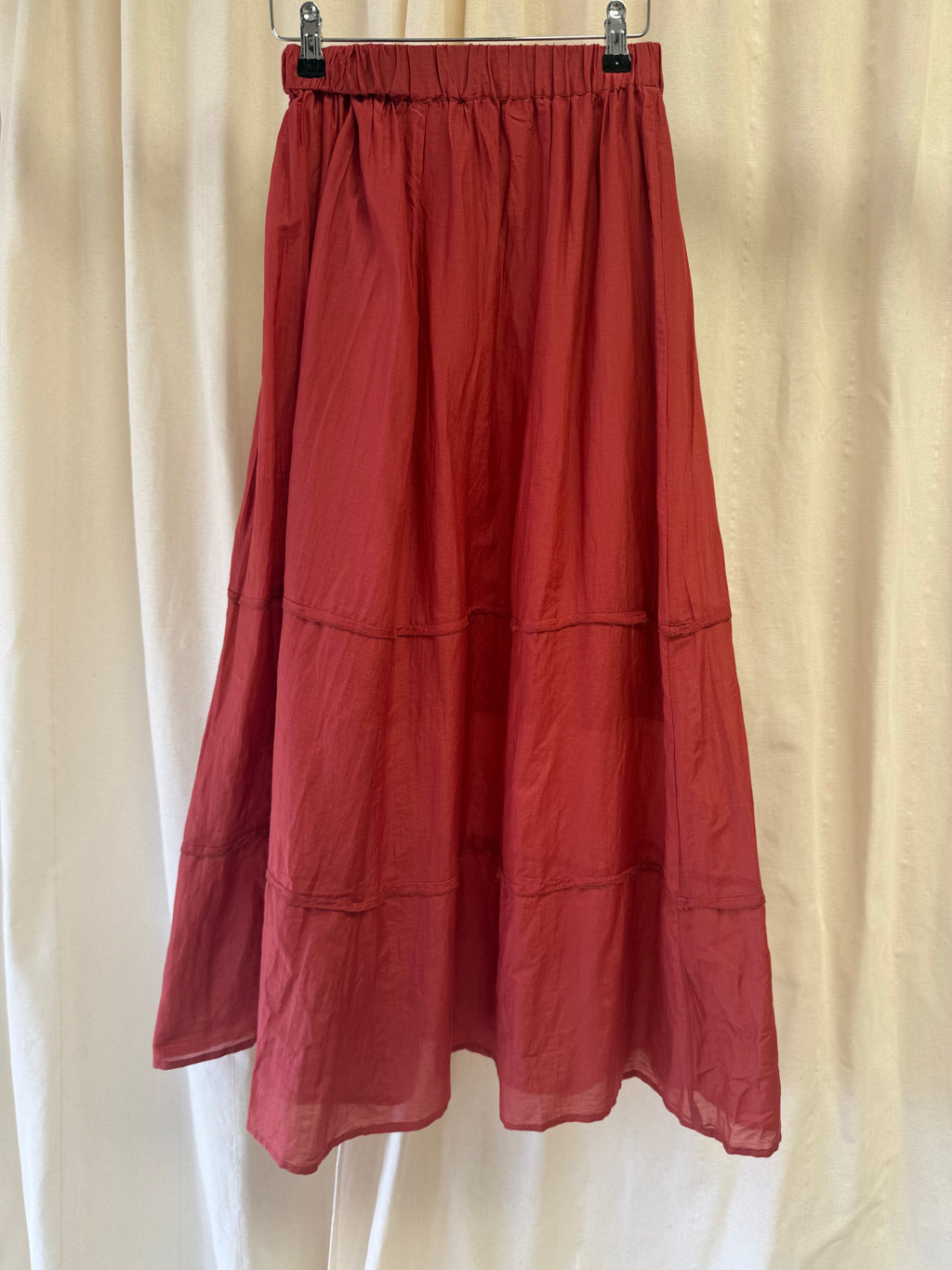 M.A.B.E Cotton Maxi Skirt in Terracotta