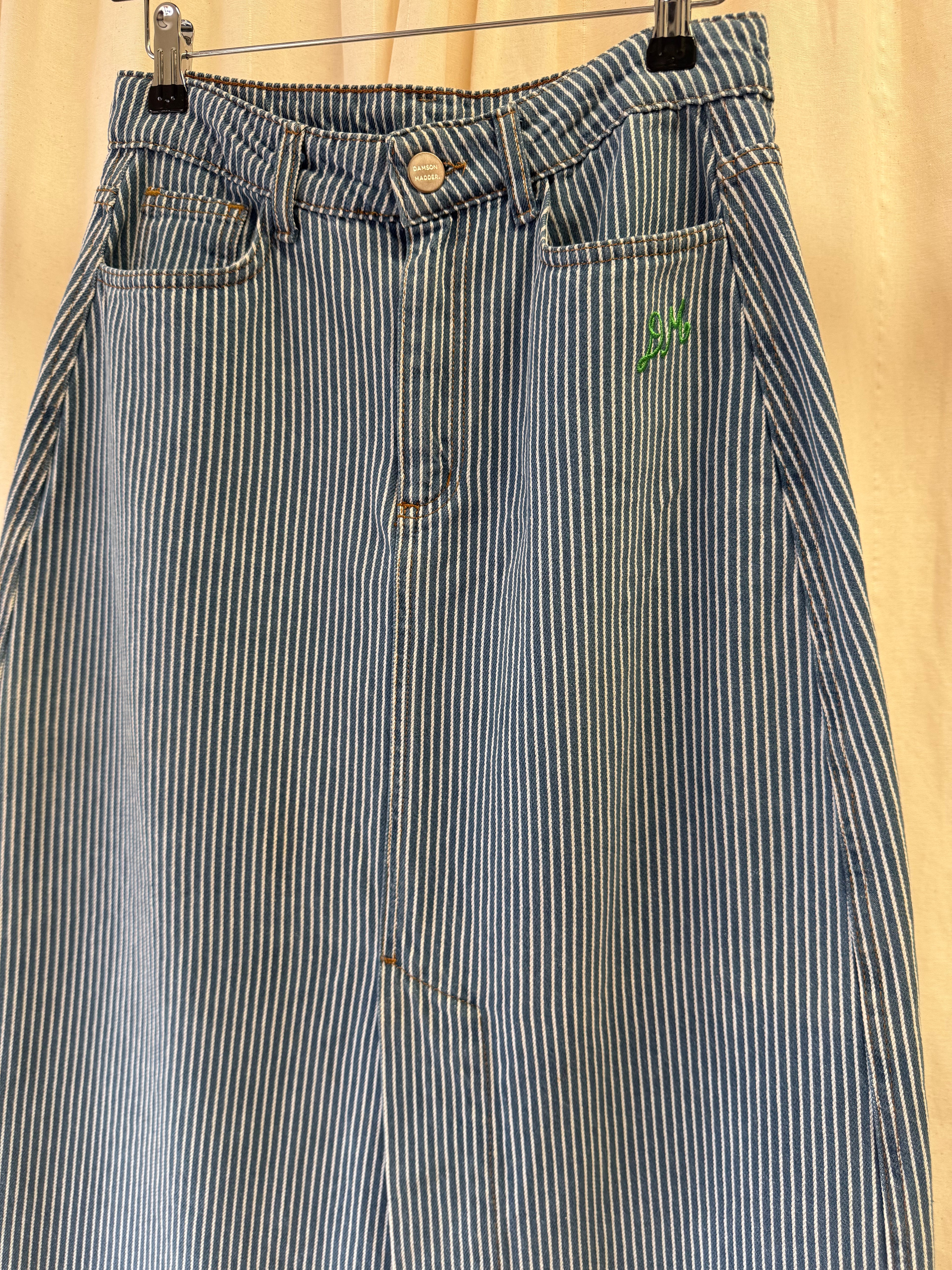 Damson Madder Hickory Stripe Denim Midi Skirt