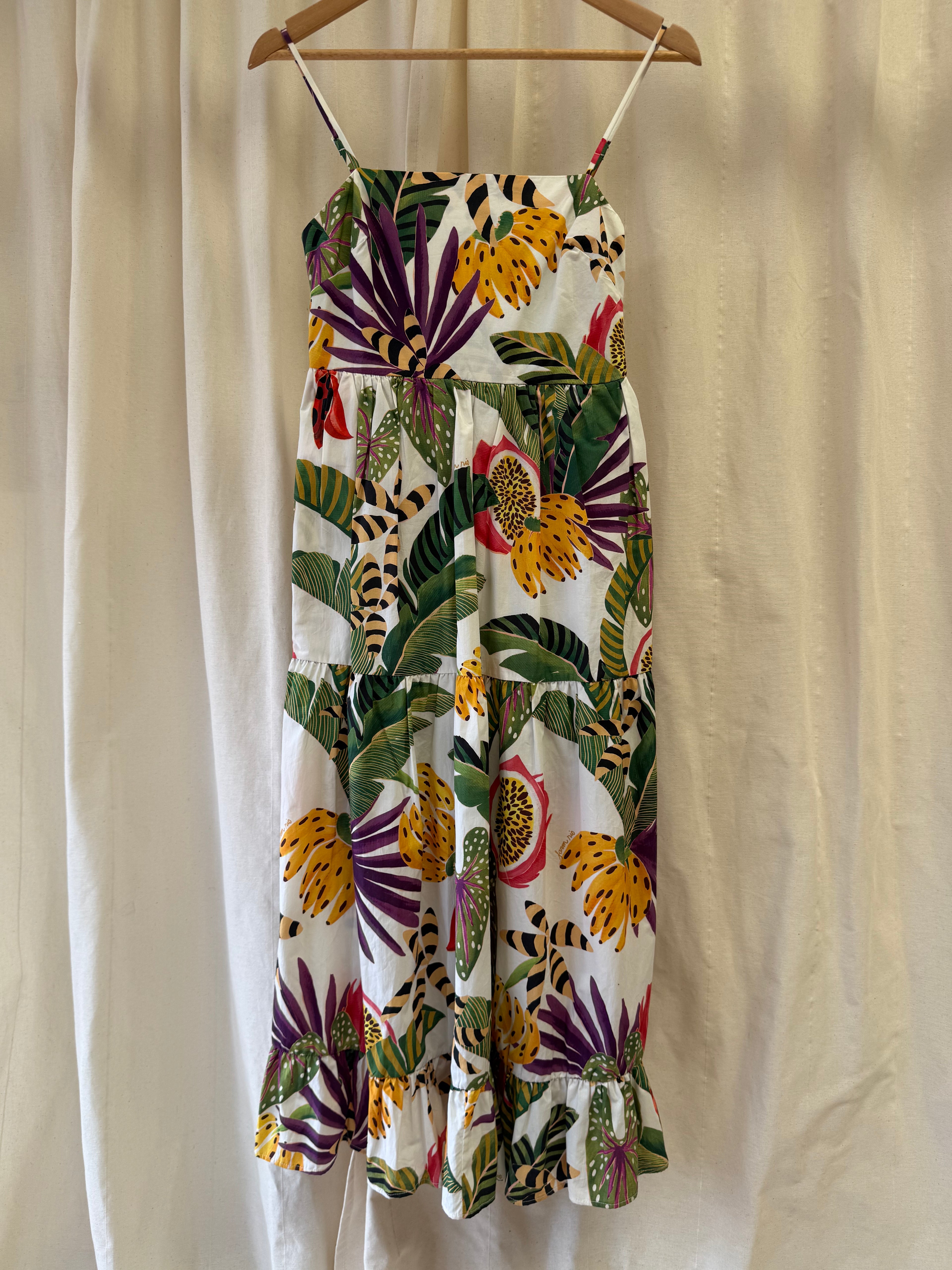Farm Rio Striped Forest Maxi Dress