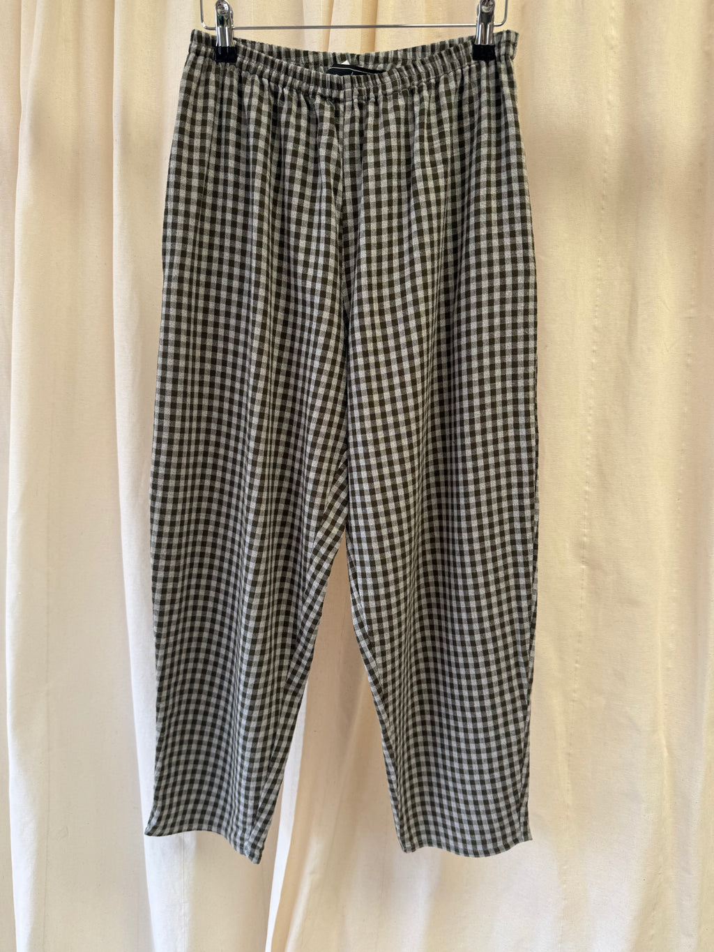 Betty Barclay Elasticated Trousers in Black and Grey Gingham