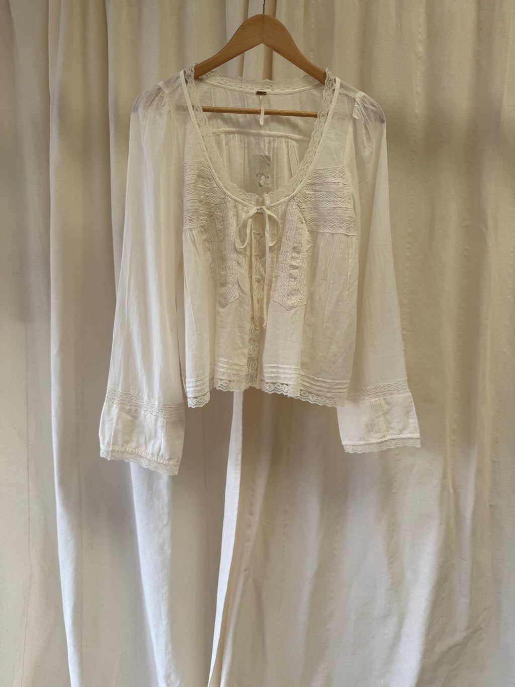 Free People Forevermore Long-Sleeve Top in Ivory