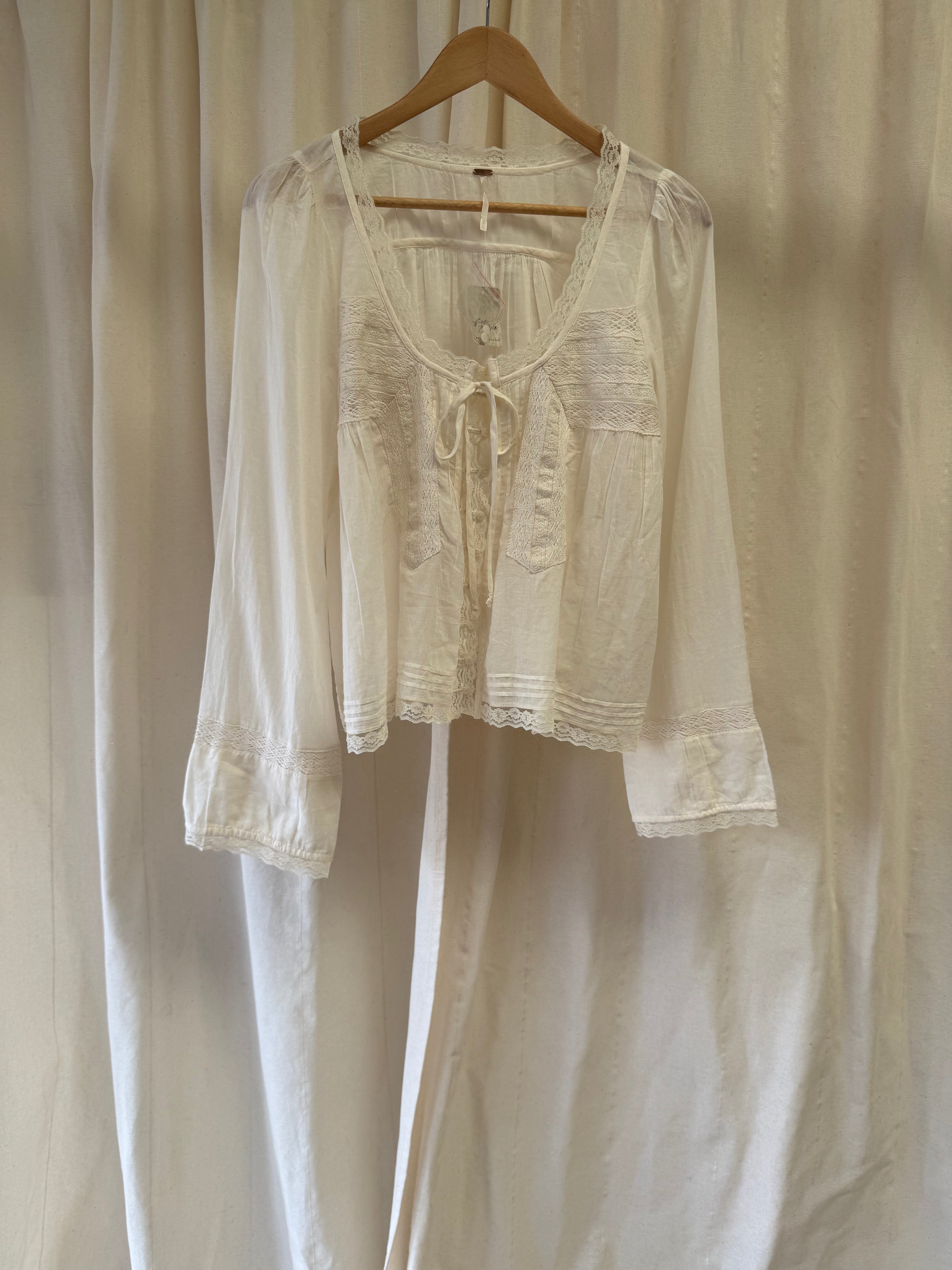 Free People Forevermore Long-Sleeve Top in Ivory
