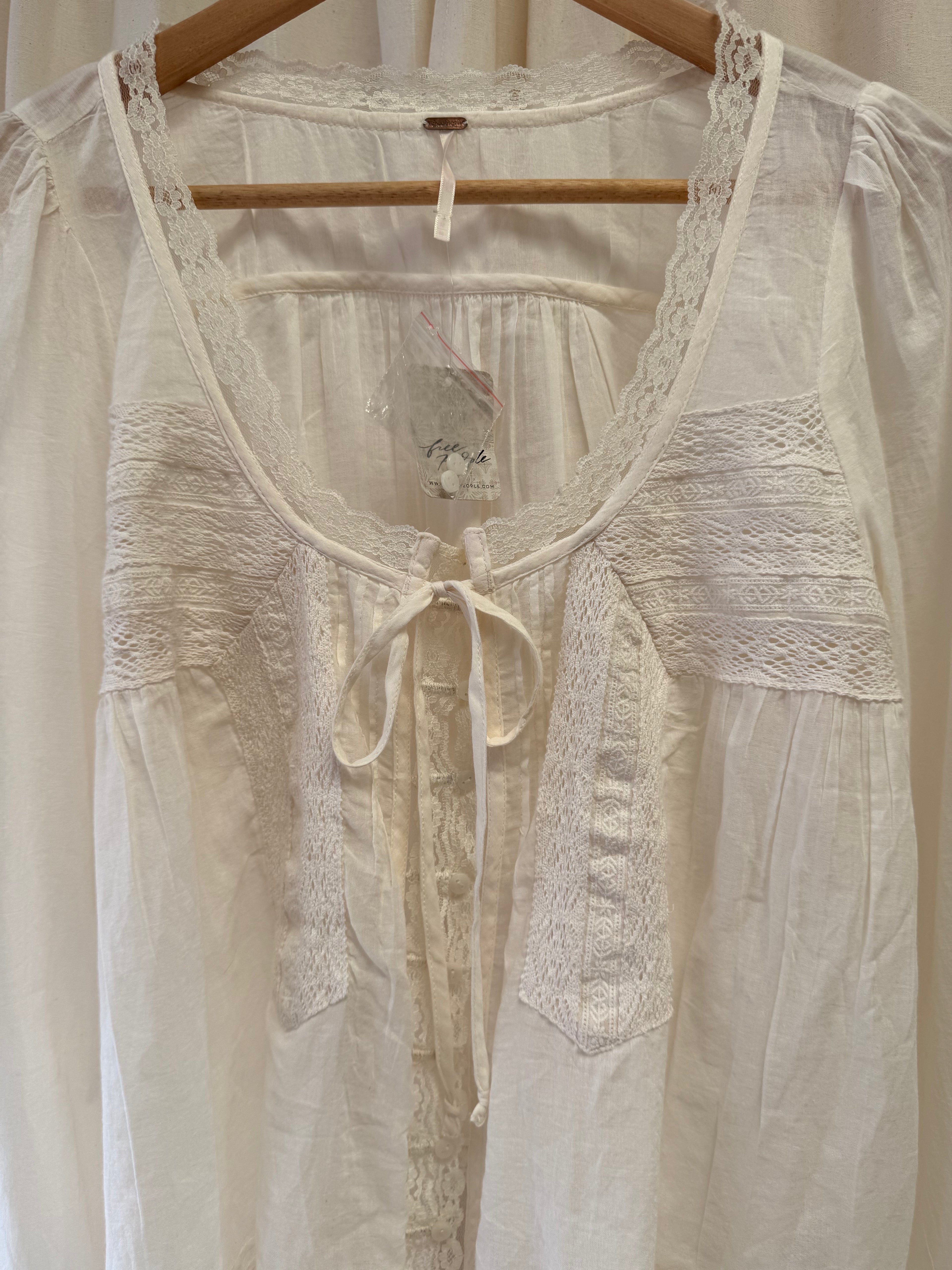 Free People Forevermore Long-Sleeve Top in Ivory