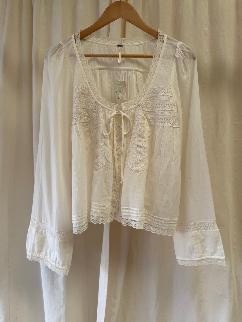 Free People Forevermore Long-Sleeve Top in Ivory