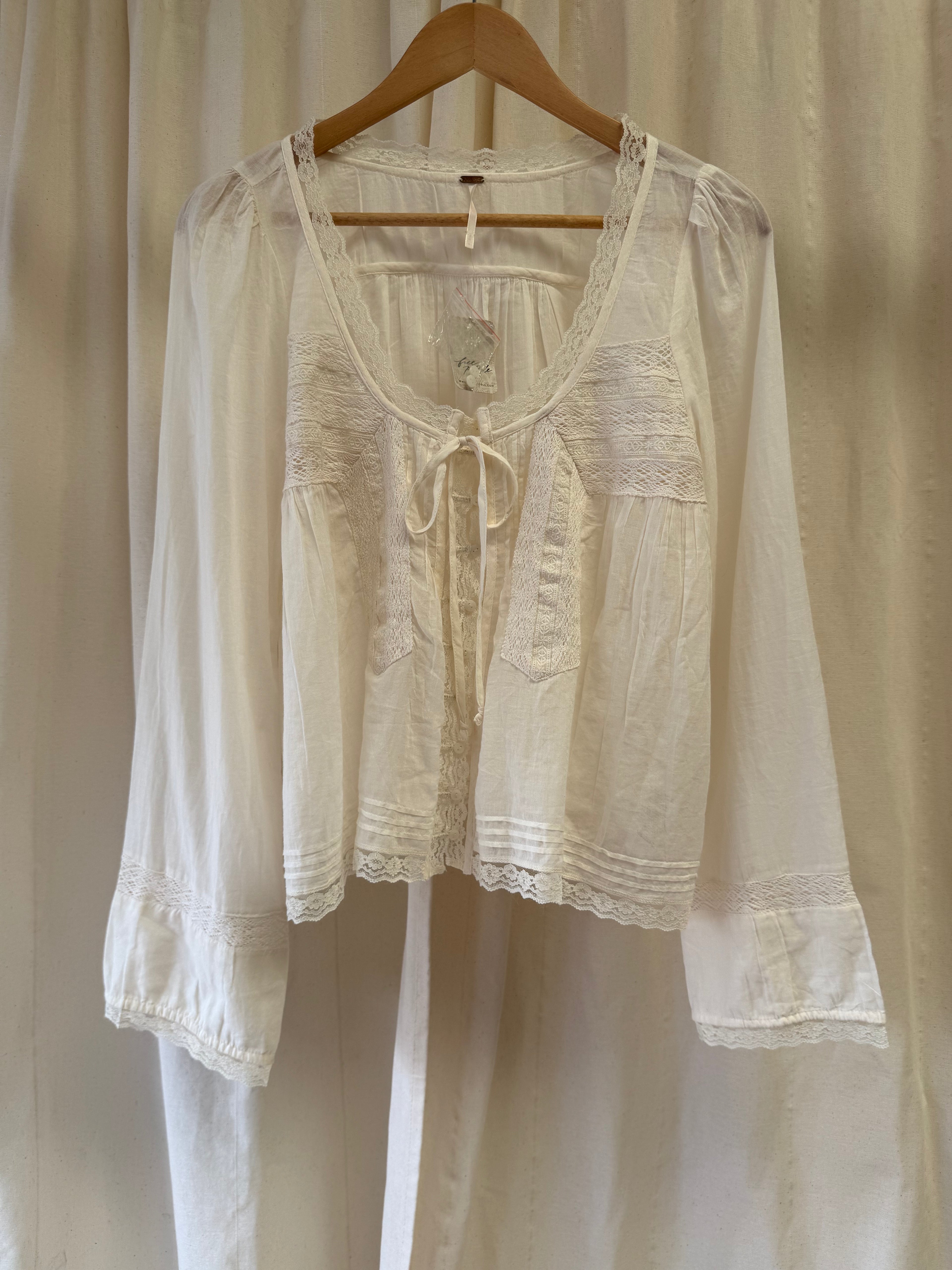 Free People Forevermore Long-Sleeve Top in Ivory