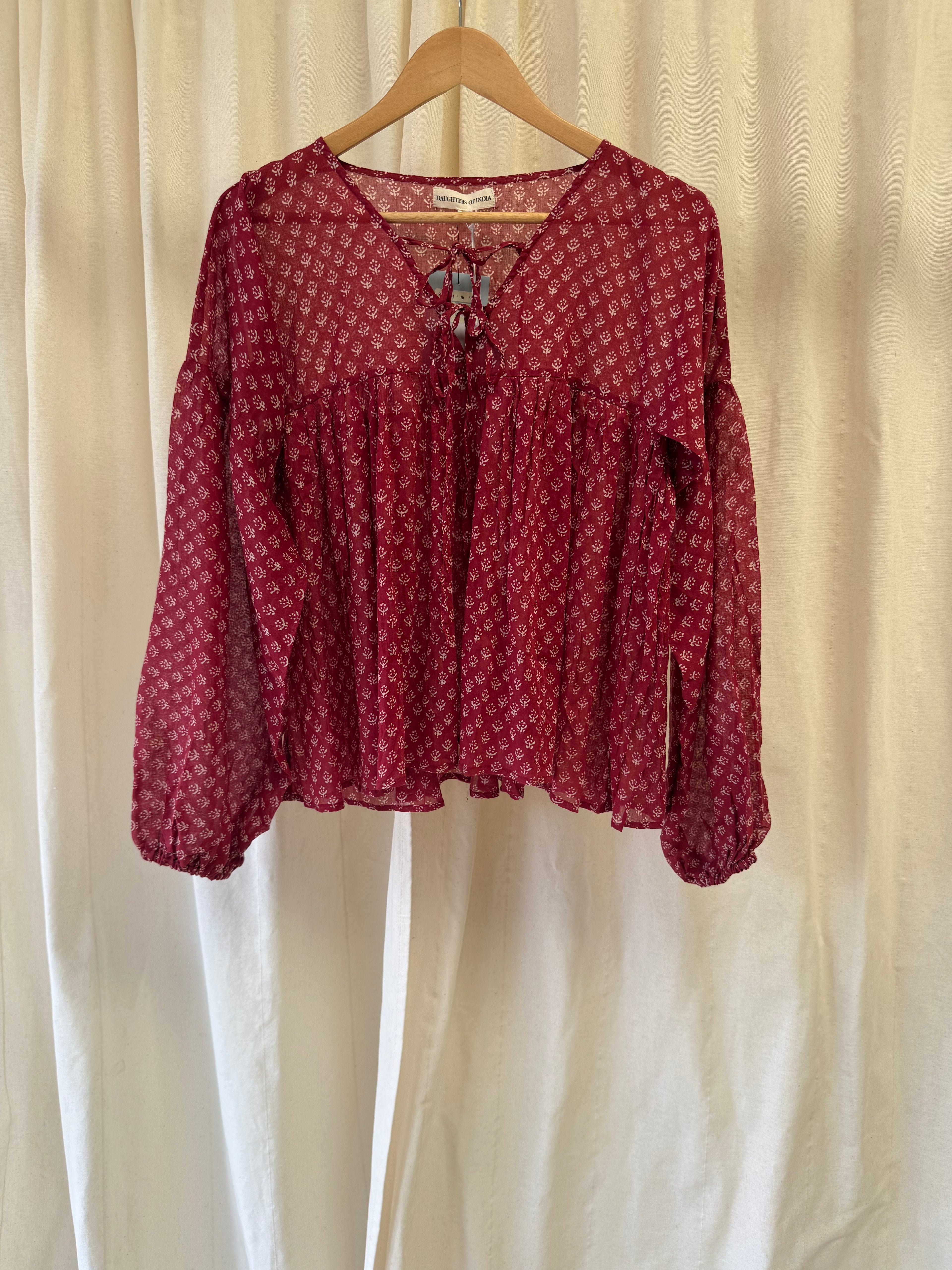 Daughters of India Rashmi Blouse in Scarlett