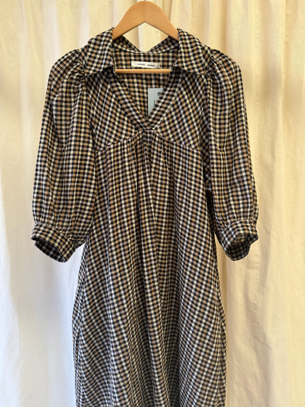 SAMSØE SAMSØE  Opal Plaid Cotton Dress, Size XS