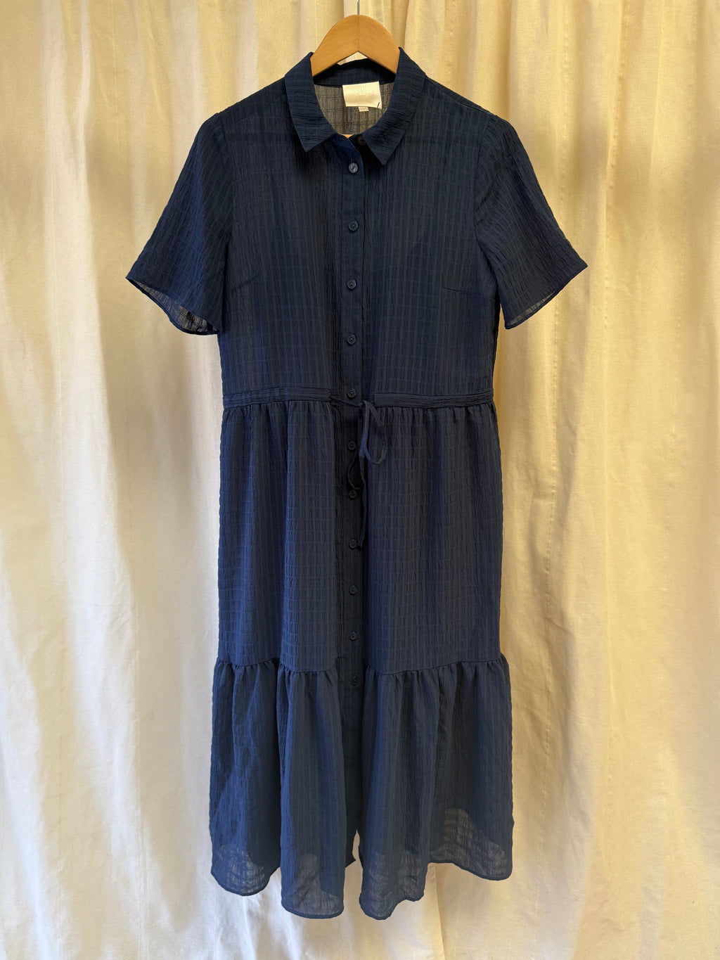 Feather & Bone London Smock Shirt Dress in Navy, Size M