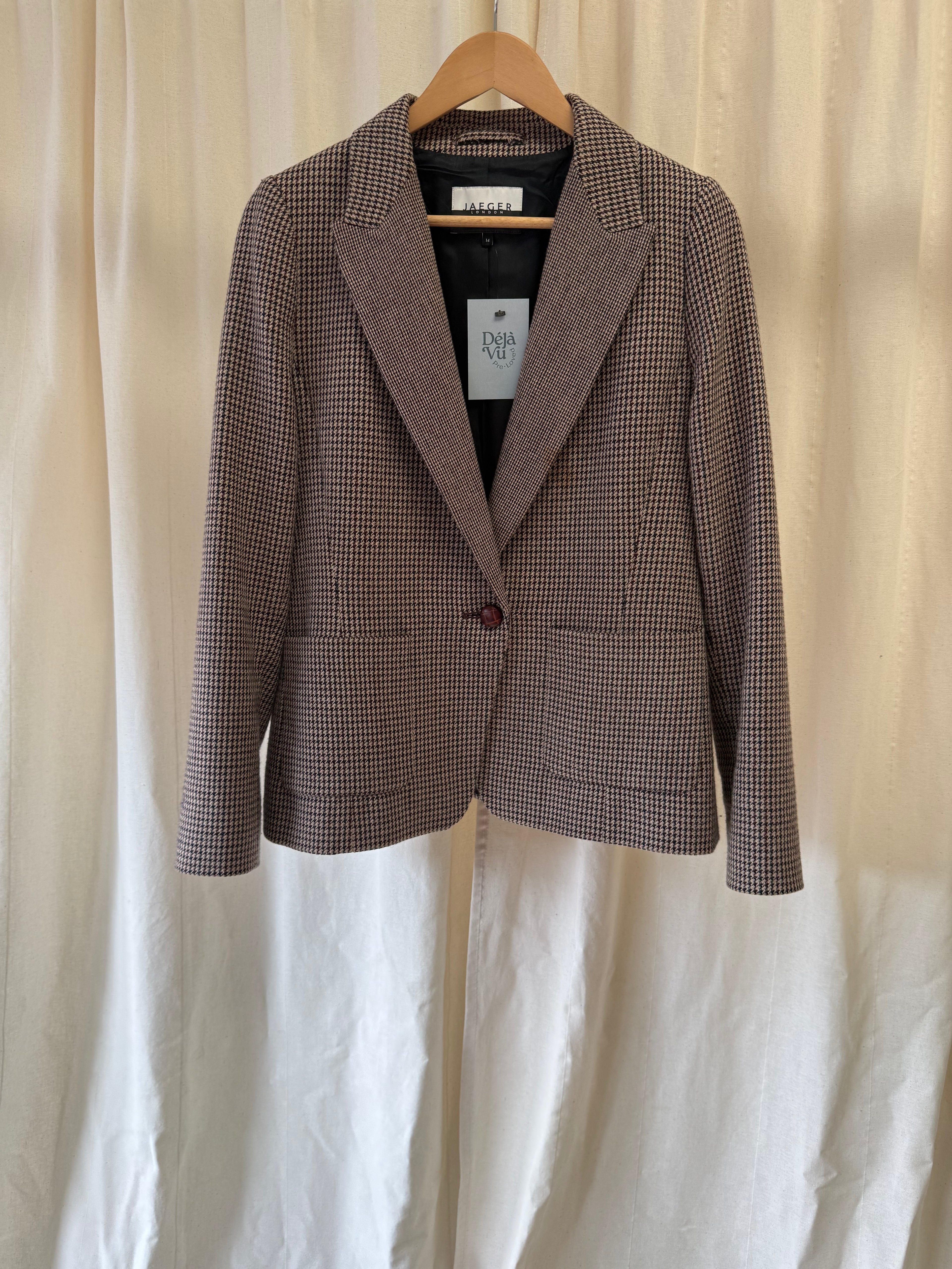 Jaeger Houndstooth Blazer, Size M