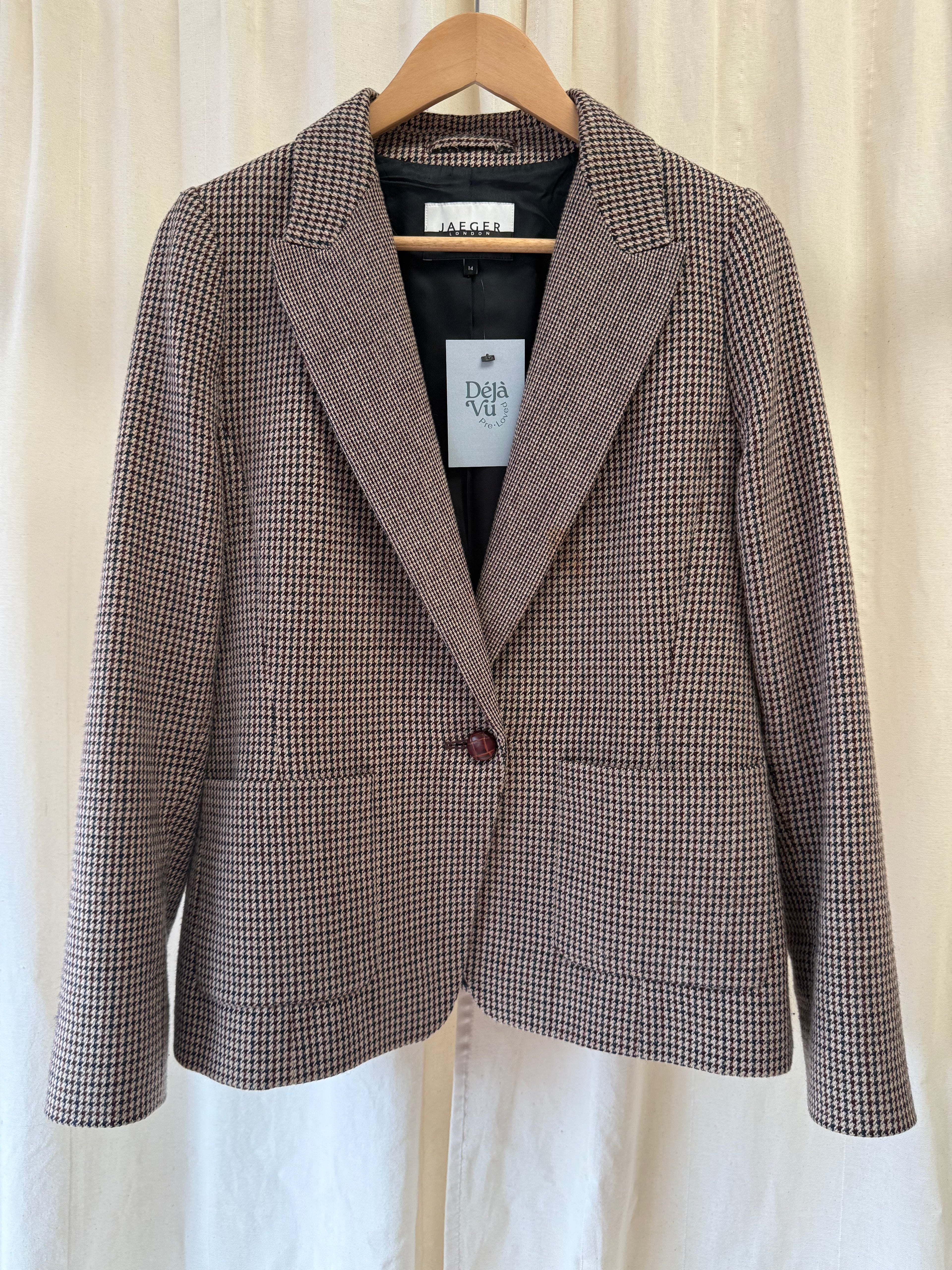 Jaeger Houndstooth Blazer, Size M