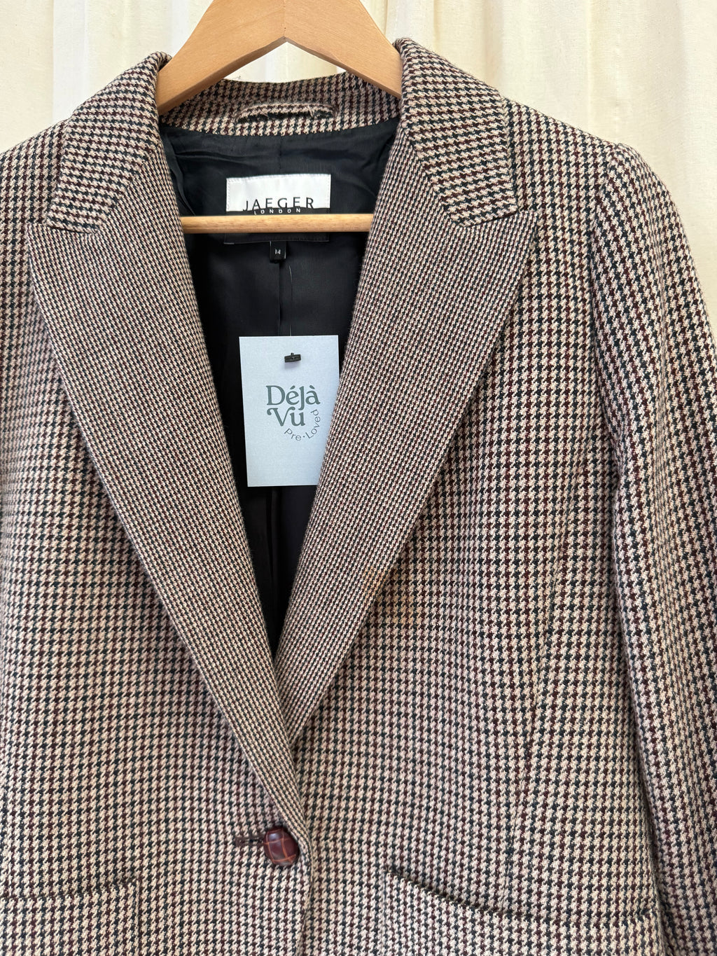 Jaeger Houndstooth Blazer, Size M