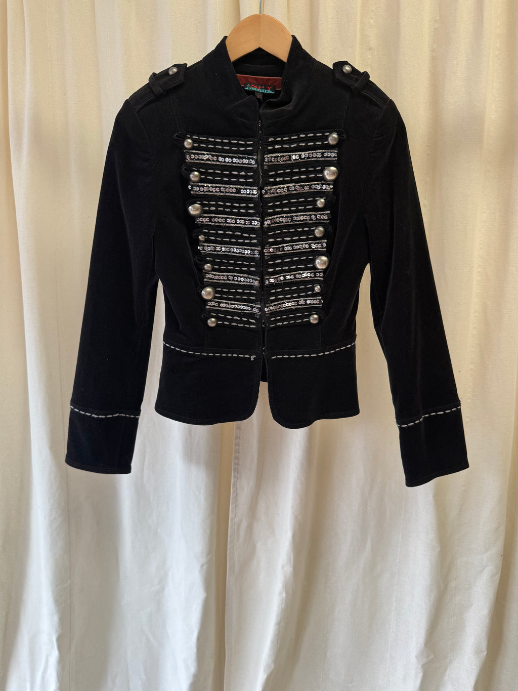 Spy Exchange Military Jacket in Black Cord, Size S