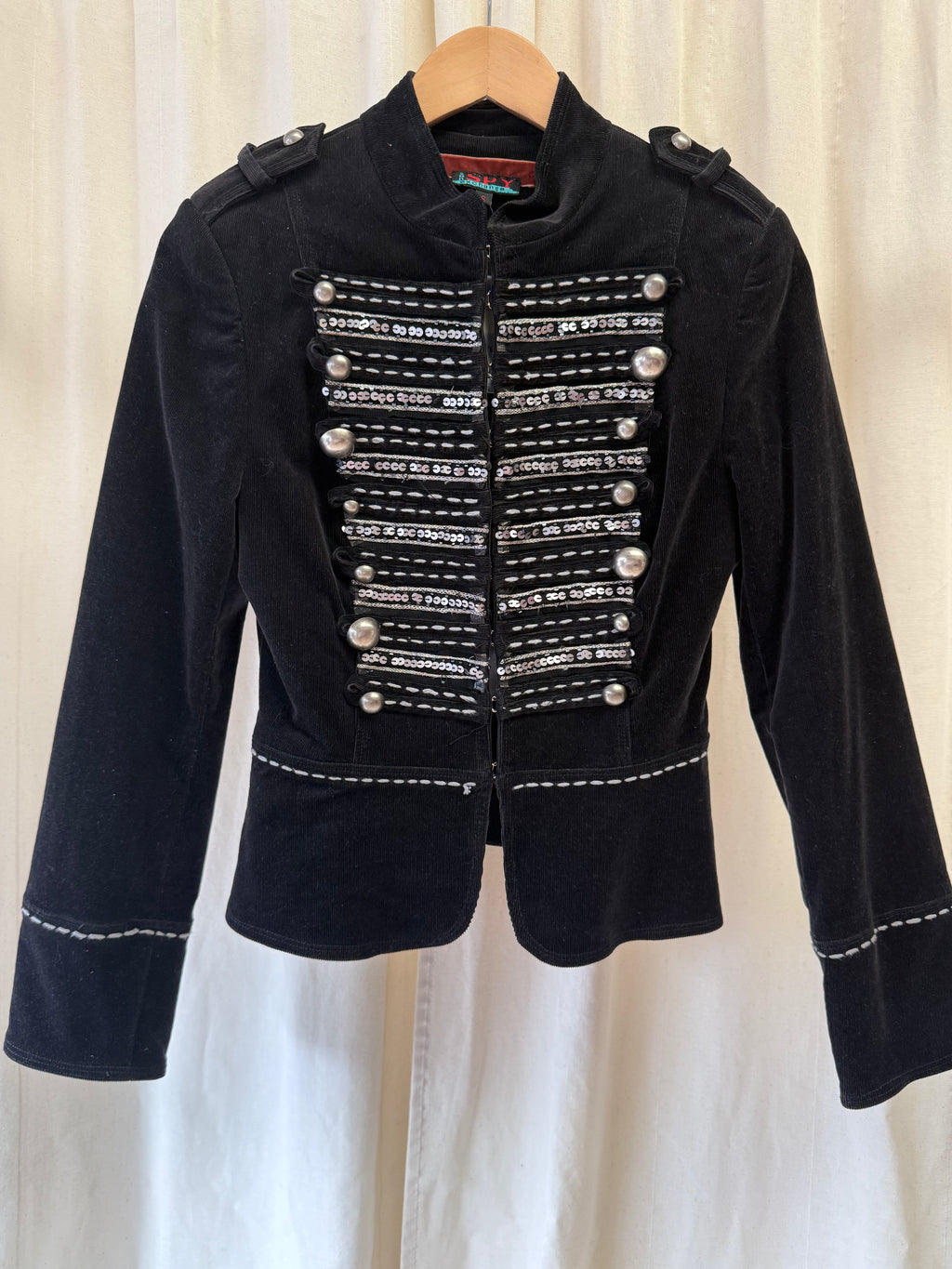 Spy Exchange Military Jacket in Black Cord, Size S