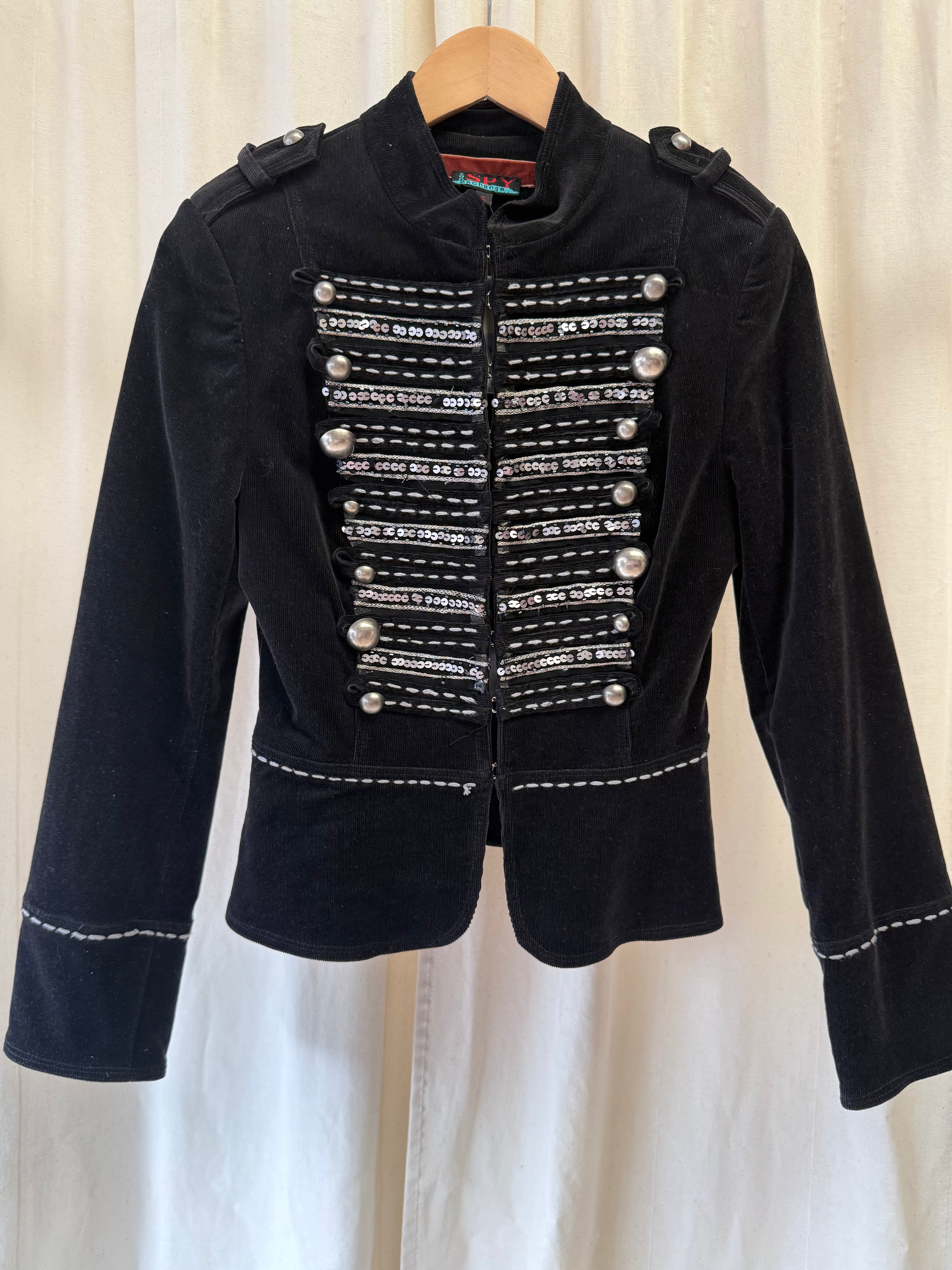 Spy Exchange Military Jacket in Black Cord, Size S