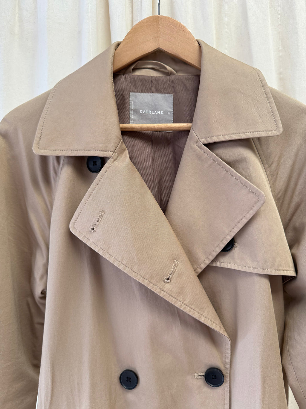 Everlane Double Breasted Trench Coat in Beige, Size M