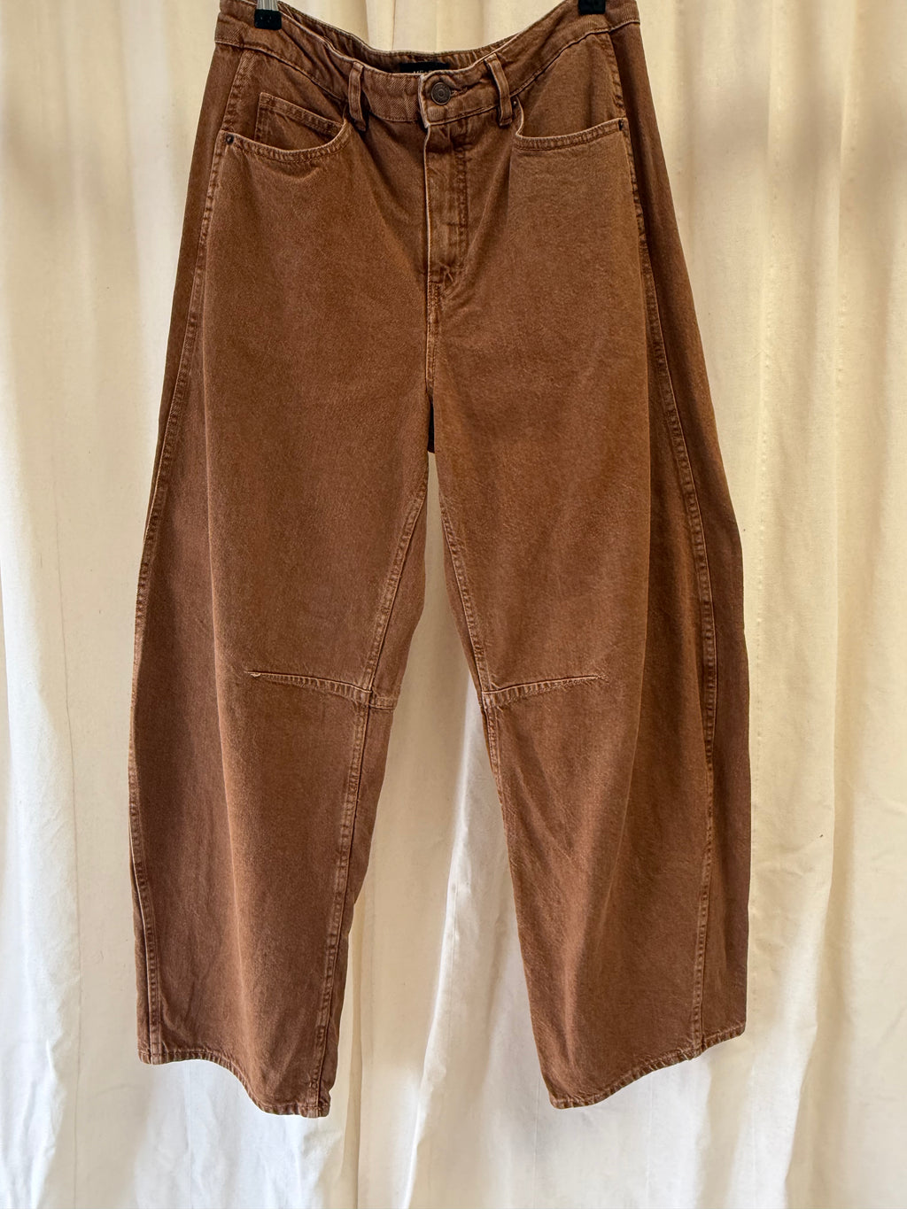 ME+EM Extreme Tapered Jeans in Brown, Size M