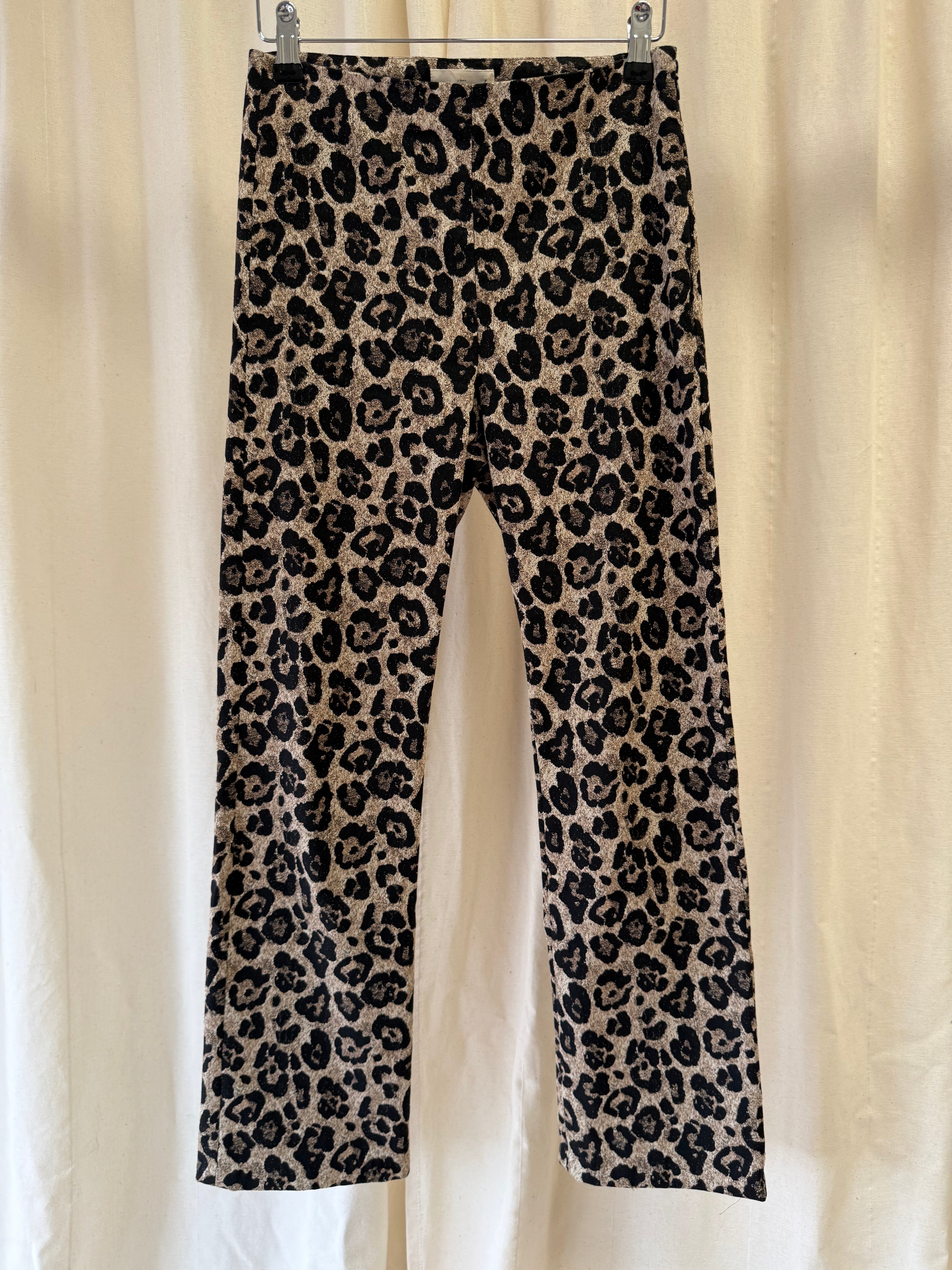 Sézane Ciara Trousers in Leopard Jacquard, Size XS