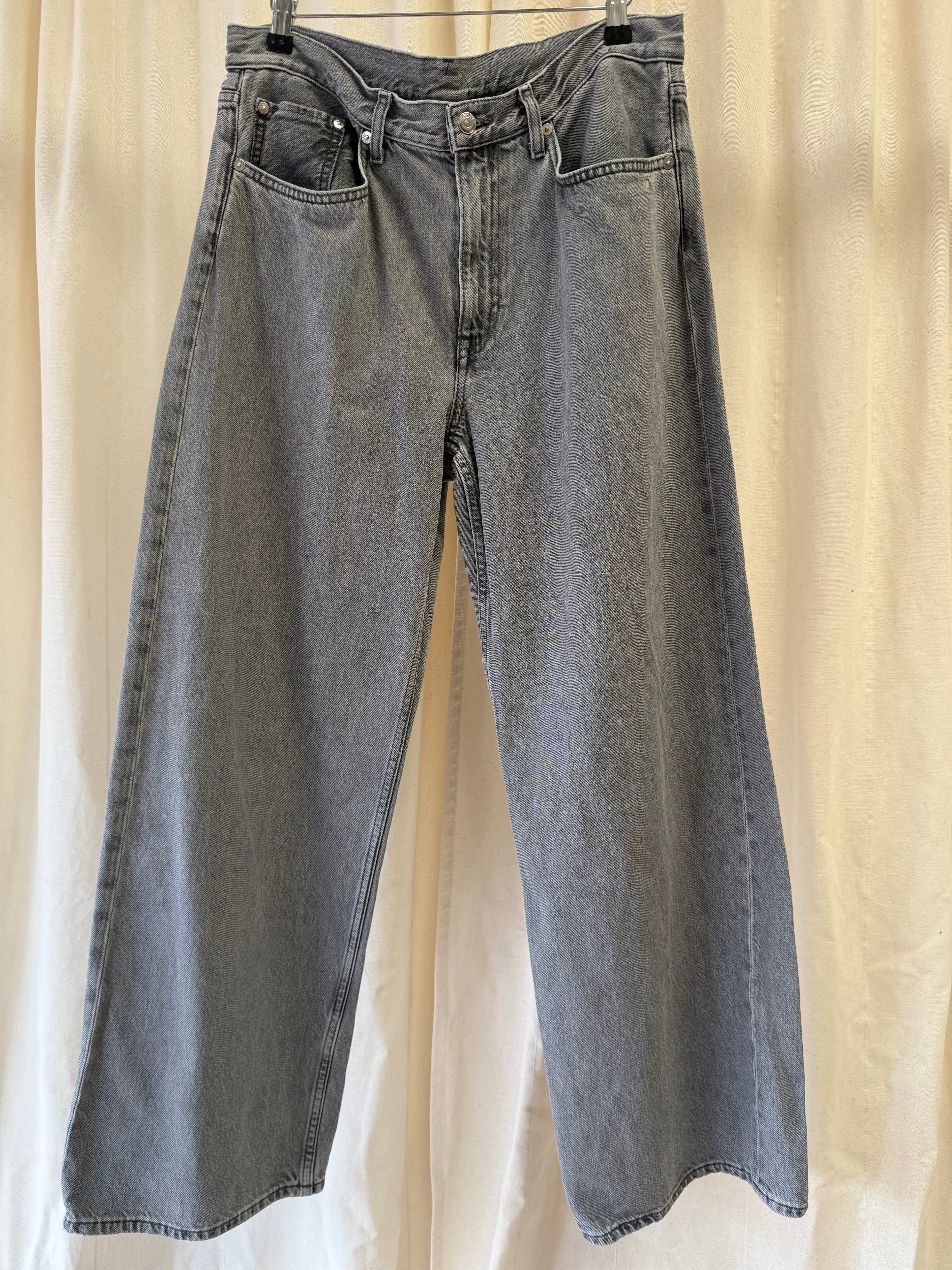 Arket CLOUD Loose Wide Jeans in Grey, Size M