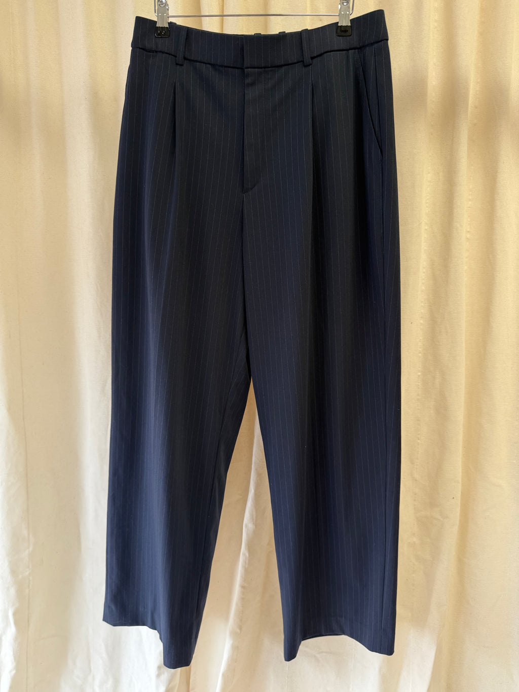 Uniqlo Navy Pinstripe Trousers, Size L