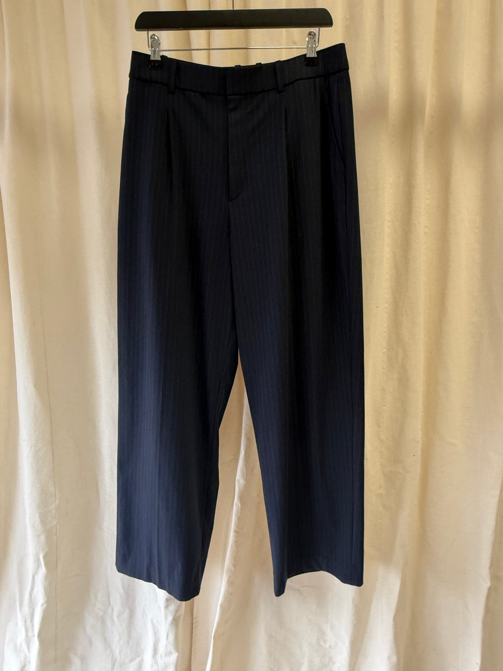 Uniqlo Navy Pinstripe Trousers, Size L