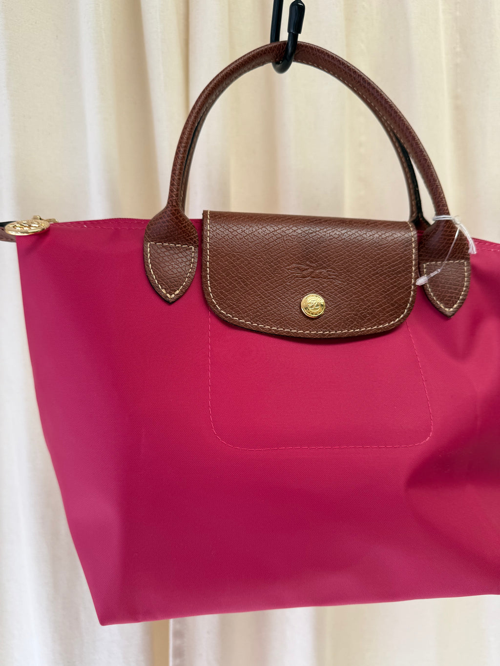 Longchamp Le Pilage in Pink, Size Small