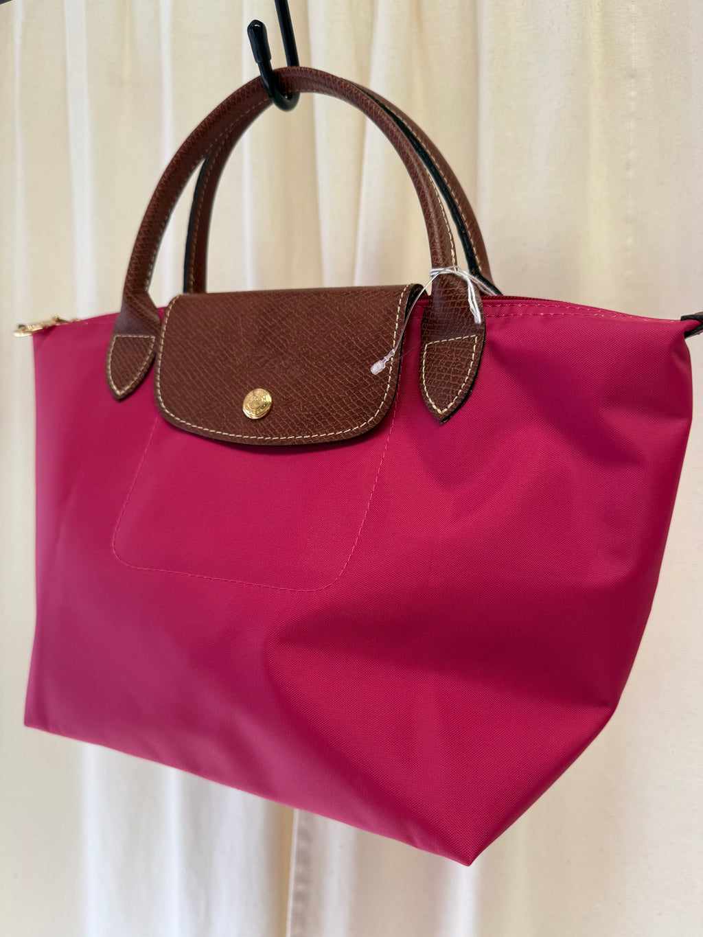 Longchamp Le Pilage in Pink, Size Small